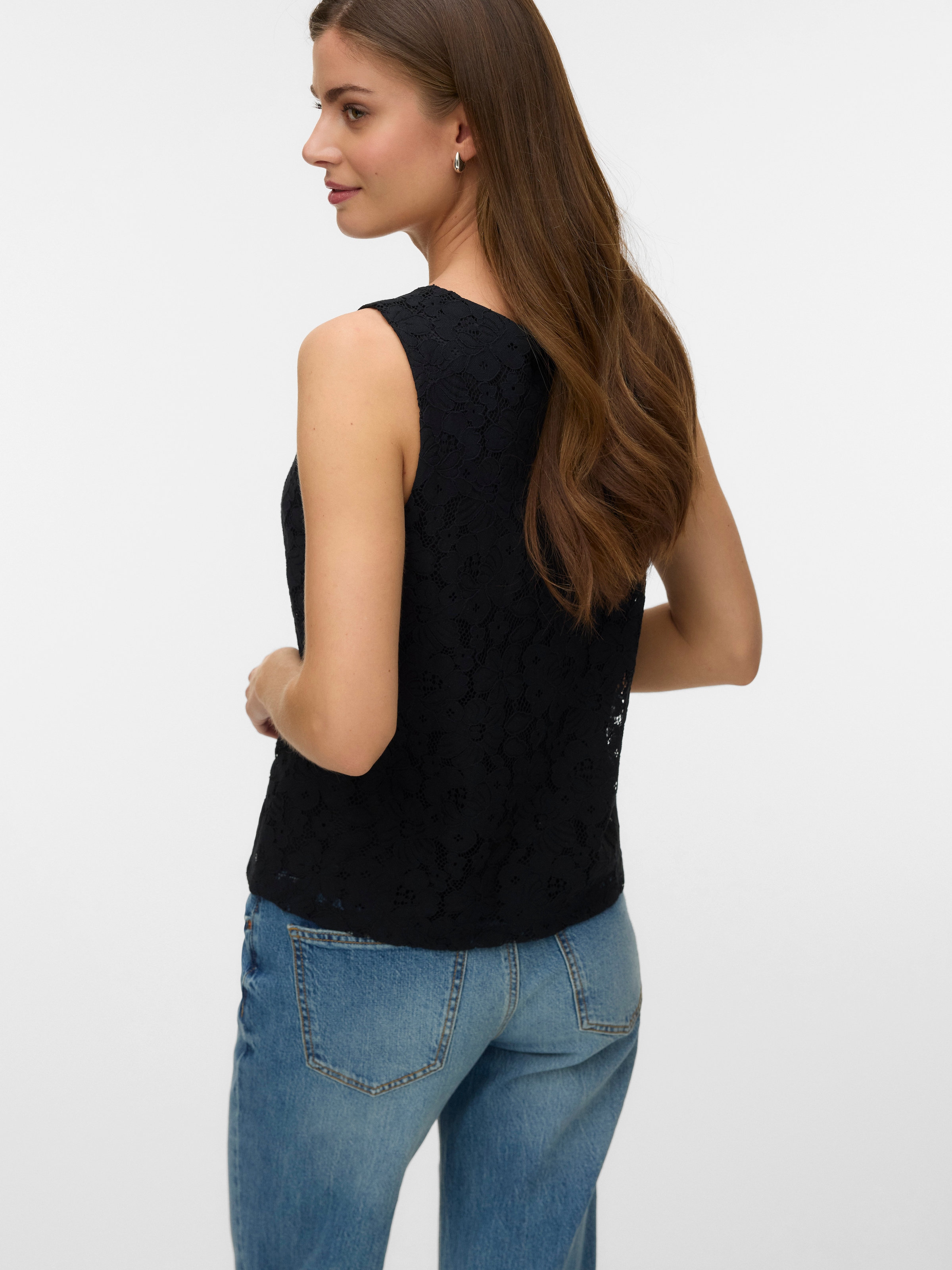 Vero Moda Spitzentop »VMHONEY LACE SL V-NECK TOP WVN GA«