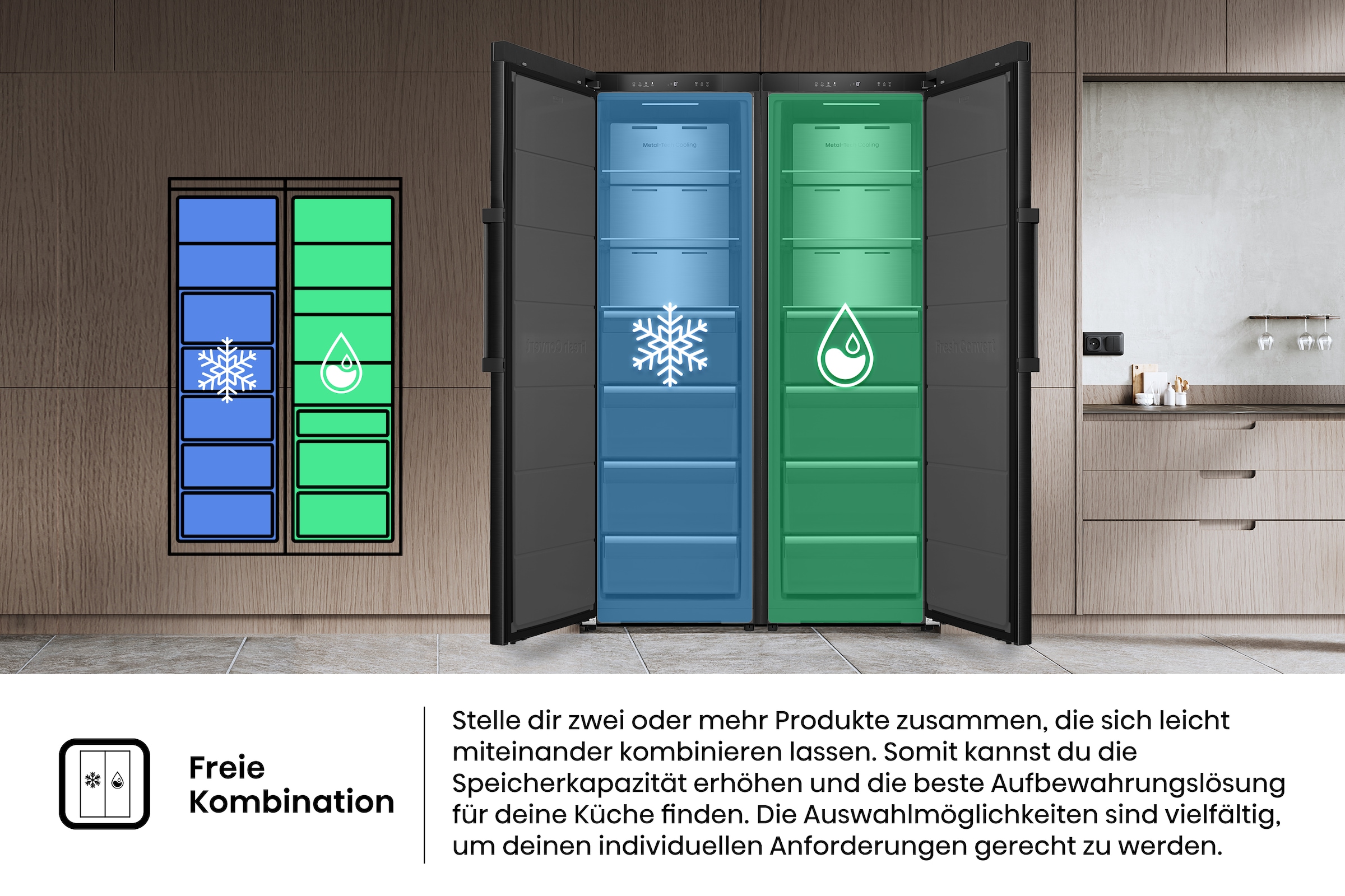 Hisense Gefrierschrank »FT5K310GSFC1« 185,6 cm hoch 59,5 cm breit KitchenFit