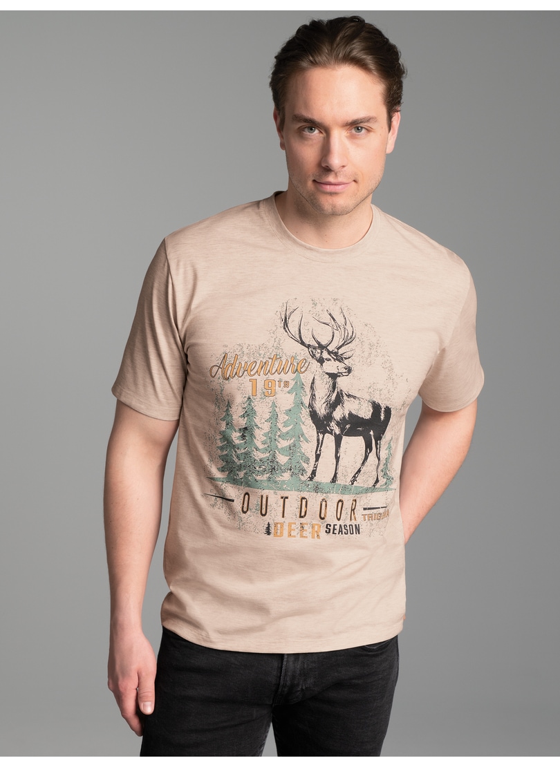 Trigema T-Shirt »TRIGEMA T-Shirt mit großem Hirsch-Printmotiv«, (1 tlg.)