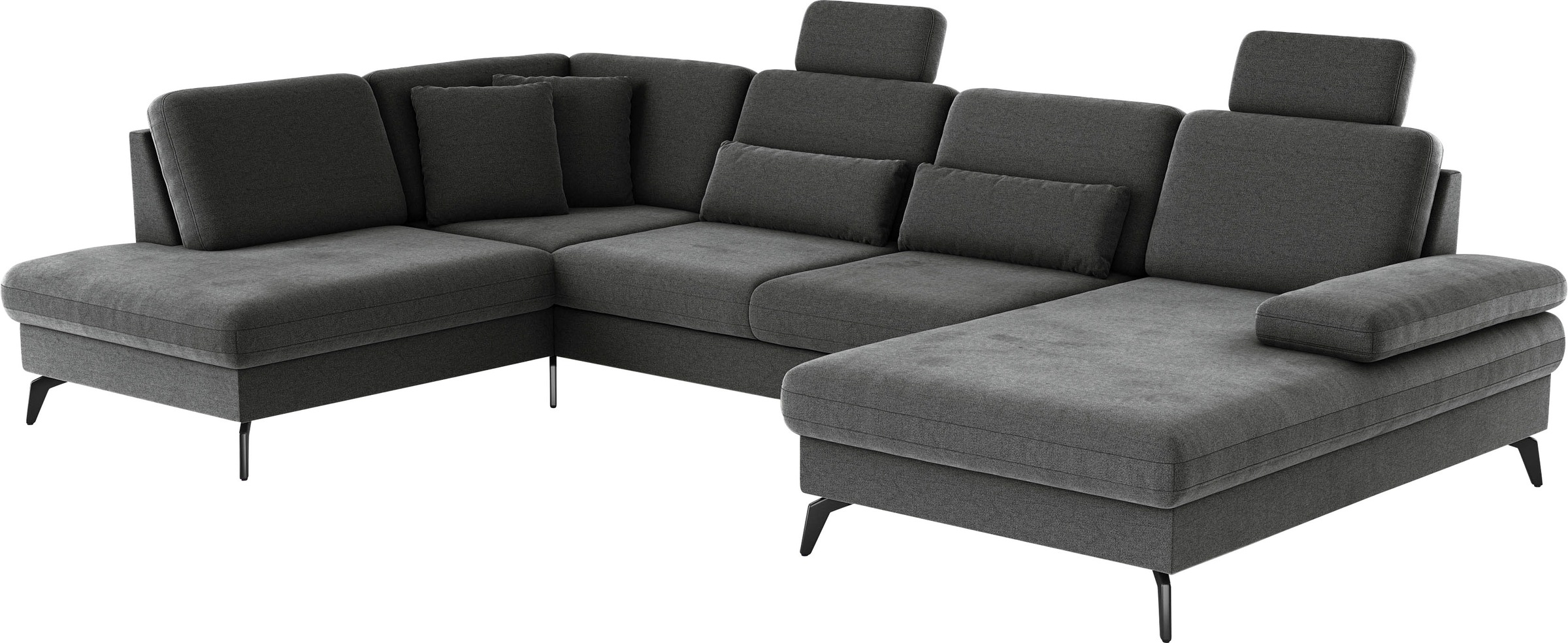 sit&more Wohnlandschaft »Morris U-Form, inkl. Sitztiefenverstellung«, wahlweise mit Armteilverstellung, Bettfunktion & Bettkasten