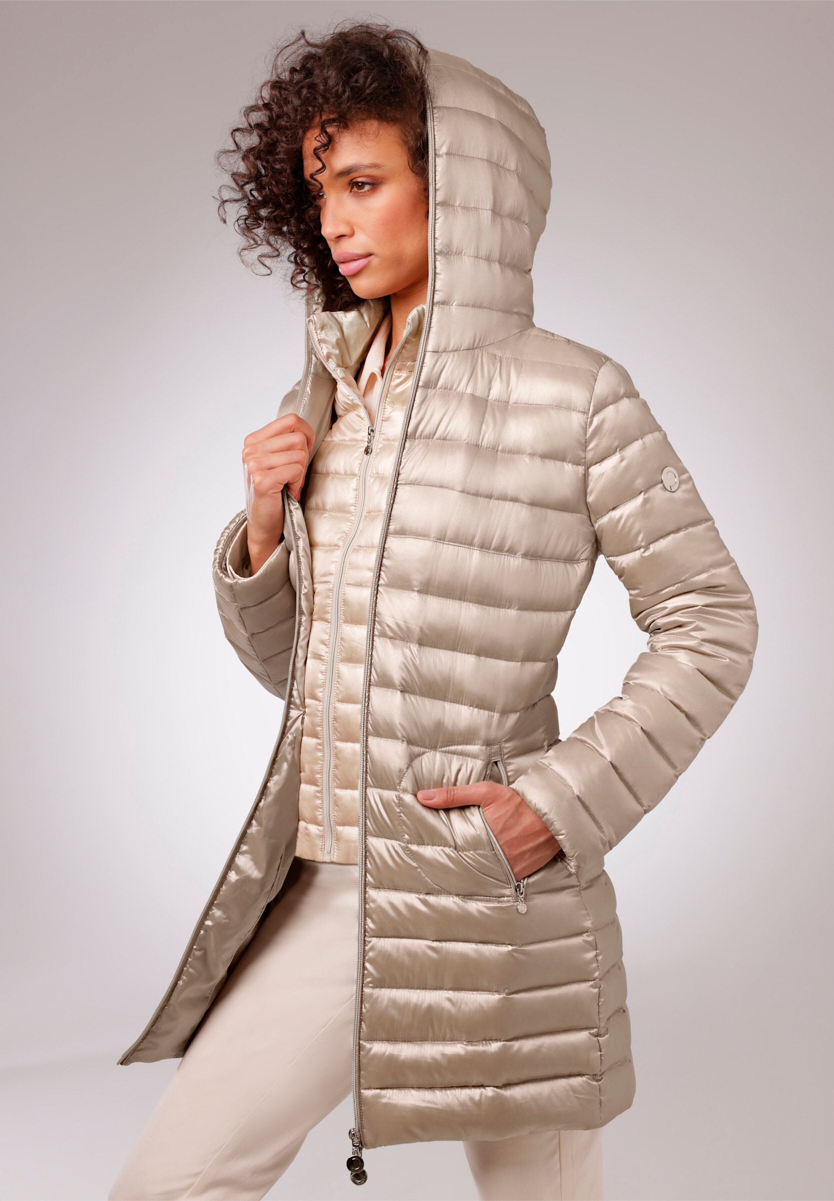 creation L Daunenjacke »Daunen-Steppjacke Daunenjacke 2-in-1 Optik« mit Kapuze