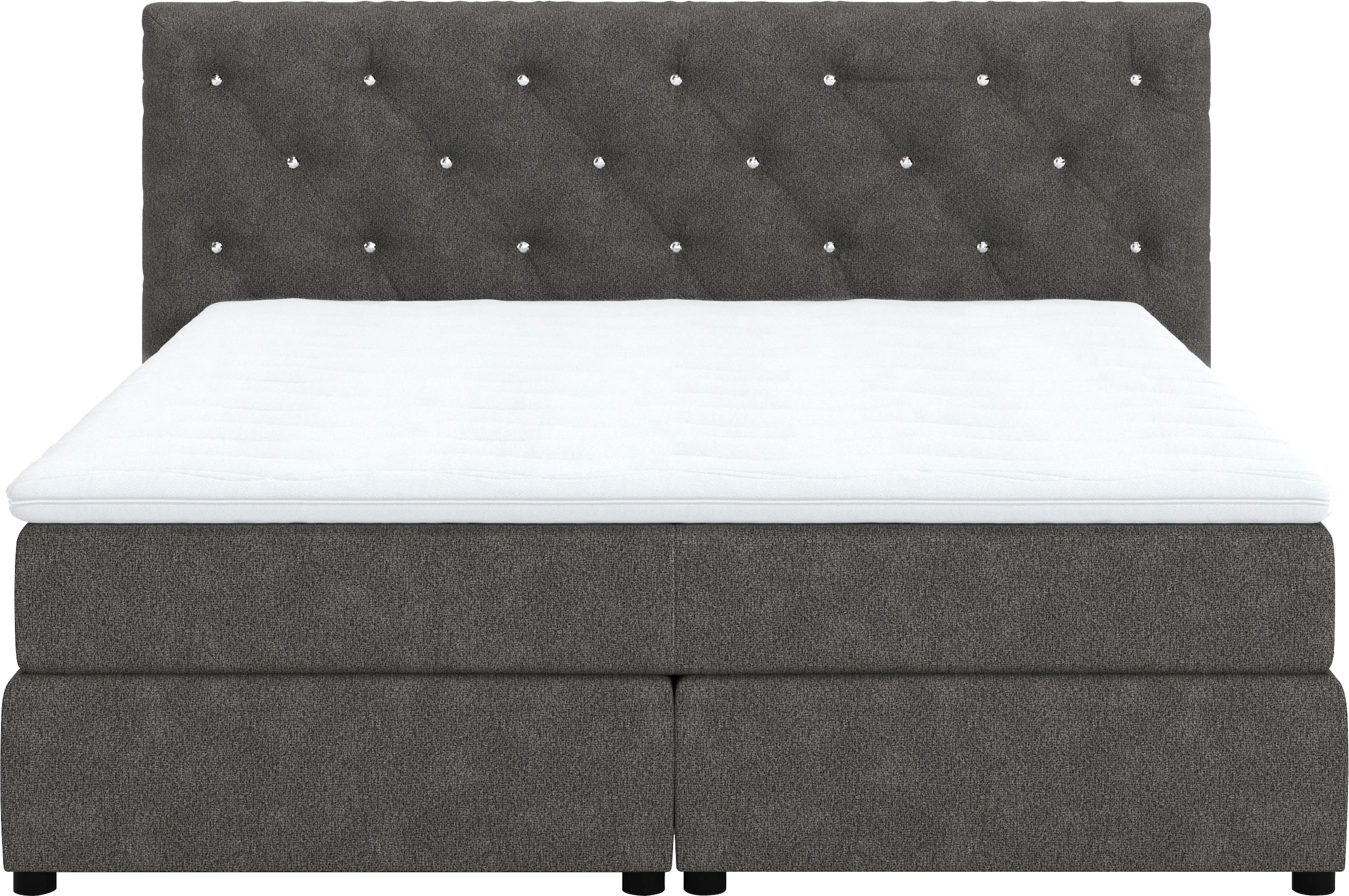 COTTA Boxspringbett »Castle«, mit Strasssteinen im Kopfteil, inkl. Topper