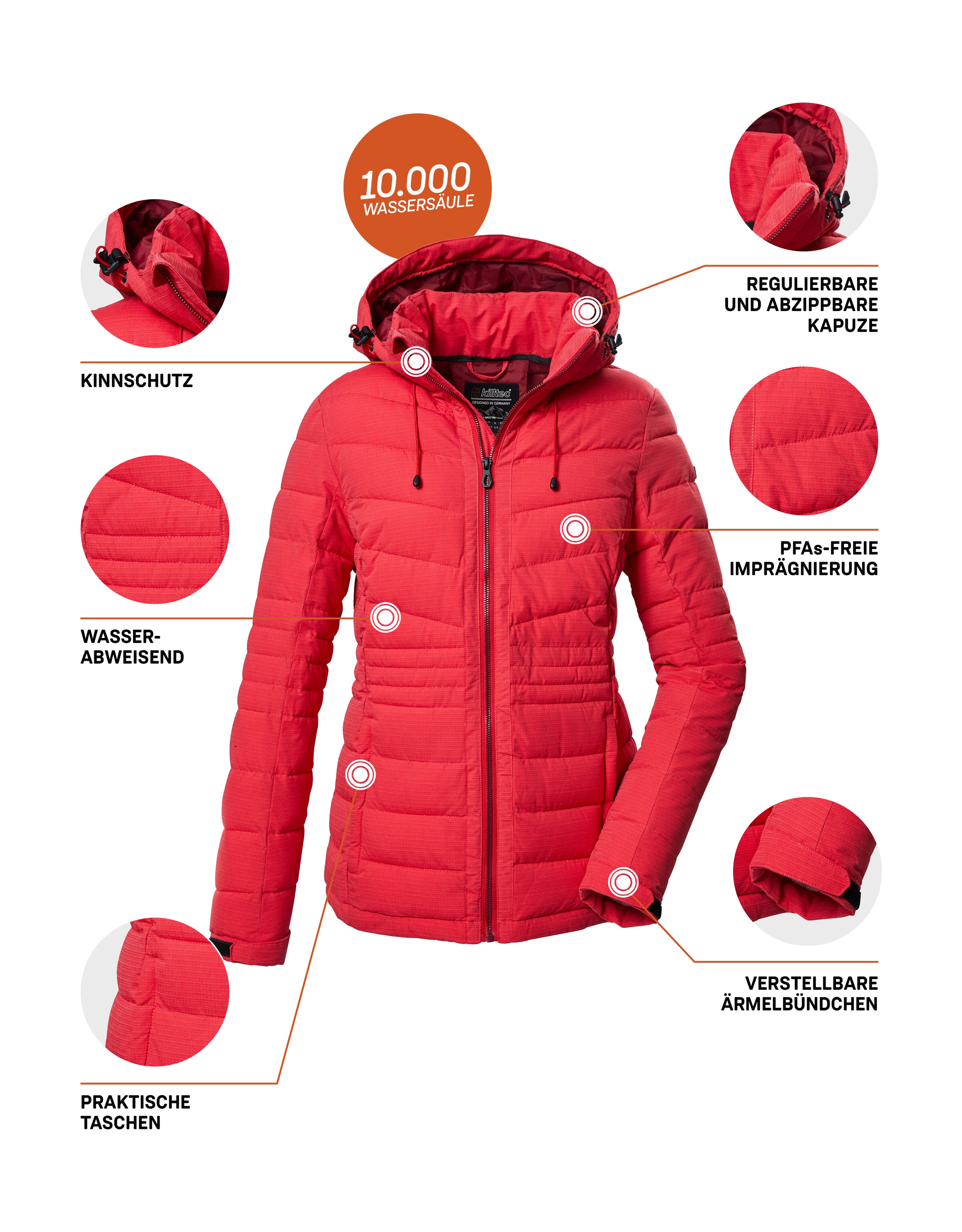 Killtec Steppjacke »KOW 10 WMN QLTD JCKT«, Damenjacke: abnehmbare Kapuze, wasserabweisend, atmungsaktiv