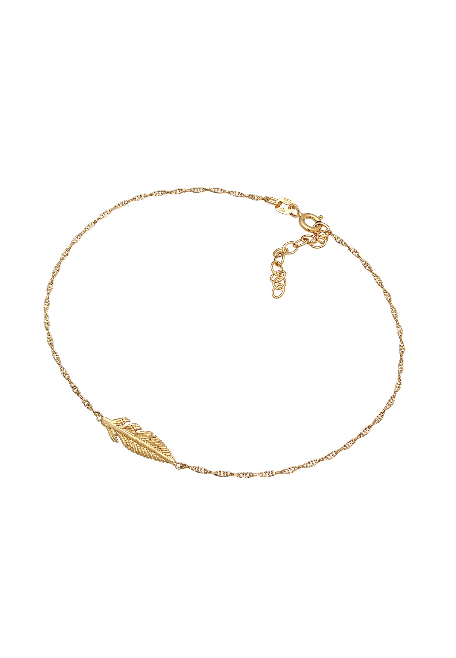 Elli Fußkette »Fußschmuck Feder Festival Boho 925 Silber«