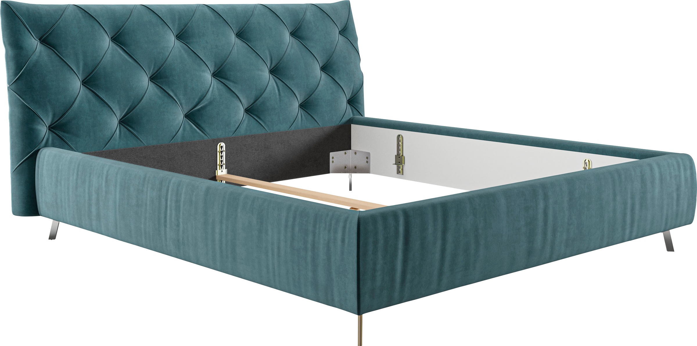 Home affaire Polsterbett »Elloree in 4 Breiten bis 200cm, auch in Leder« Kopfteilhöhe 105cm, belastbar bis 280 kg, auch in Überlänge 220cm