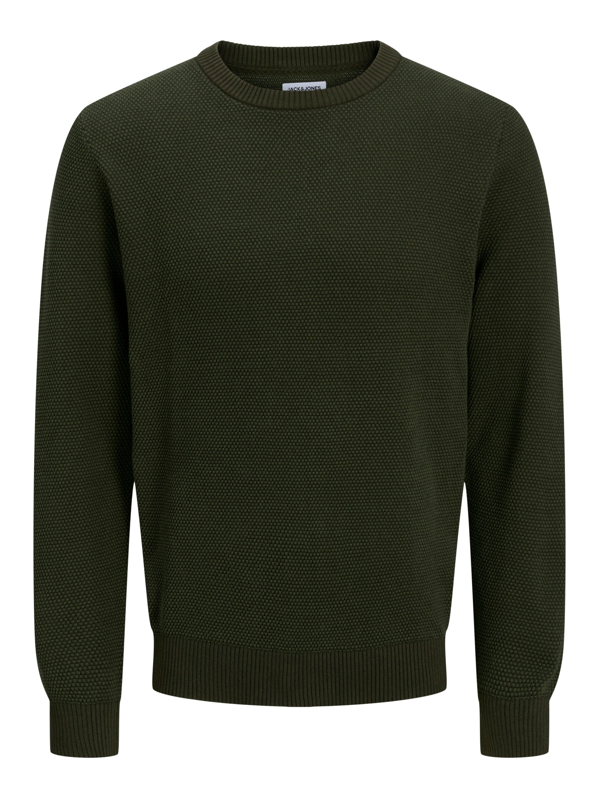 Jack & Jones Rundhalspullover »JJEGLOBE KNIT CREW NECK NOOS«, in Strick Optik