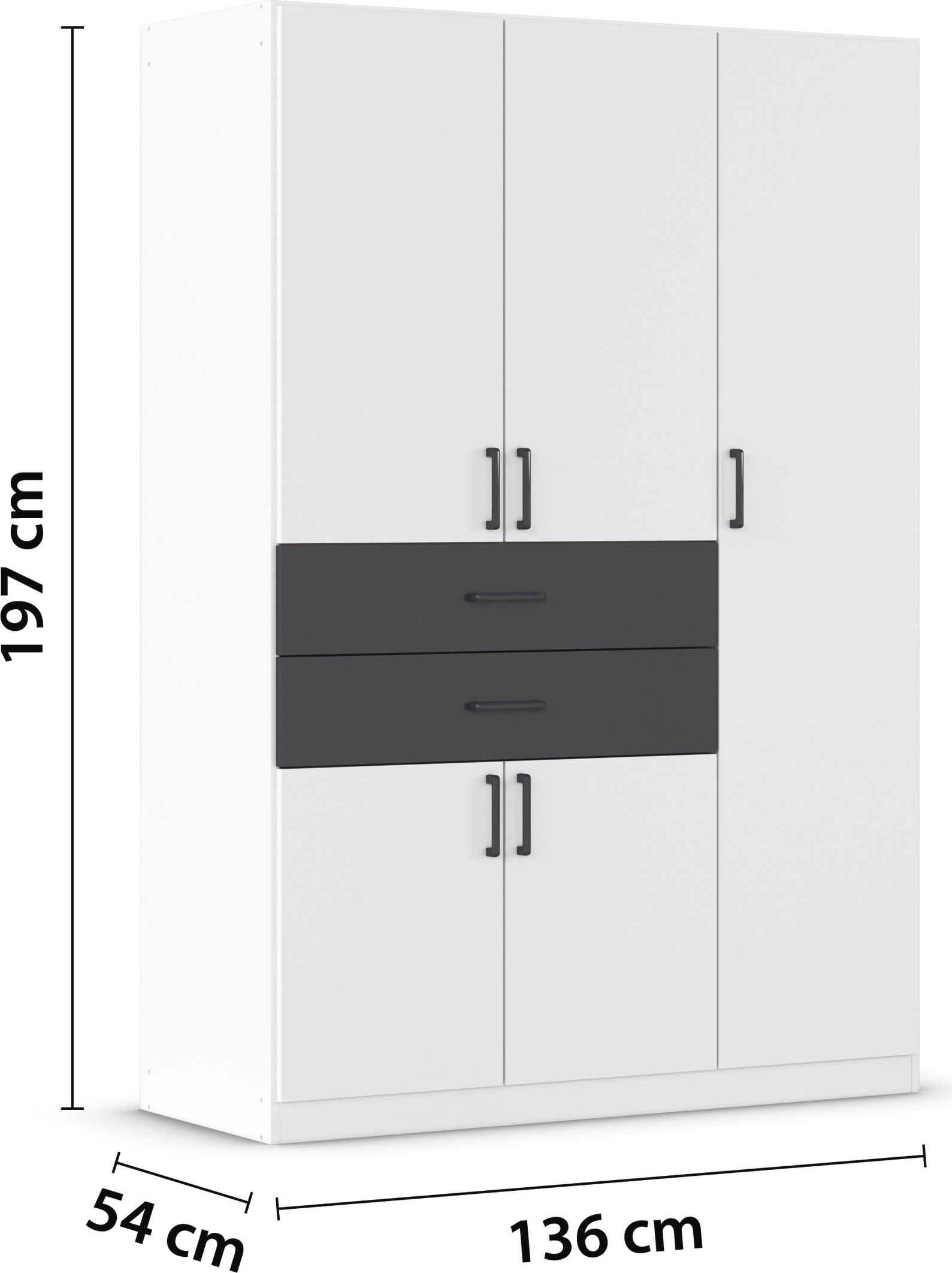 rauch Drehtürenschrank »Kleiderschrank Schrank Garderobe MAIKA mit Dekor-Front«, 2 Schubladen, in verschiedenen Breiten, Höhen, Farben, MADE IN GERMANY