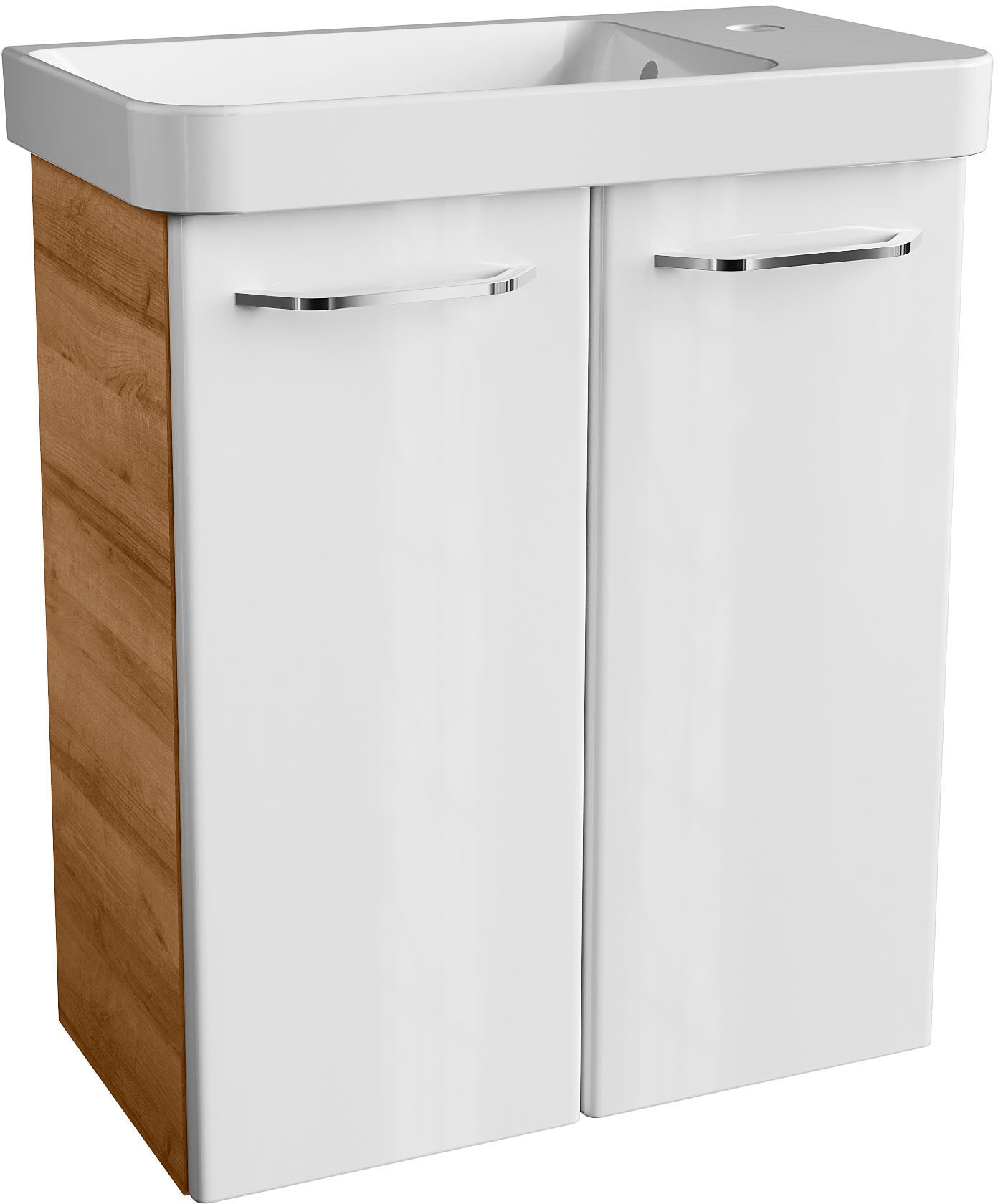 FACKELMANN Waschtisch »Mini-Gäste-WC-Set MILANO« 2-teilig, 2 tlg. Badmöbel, Breite 55cm