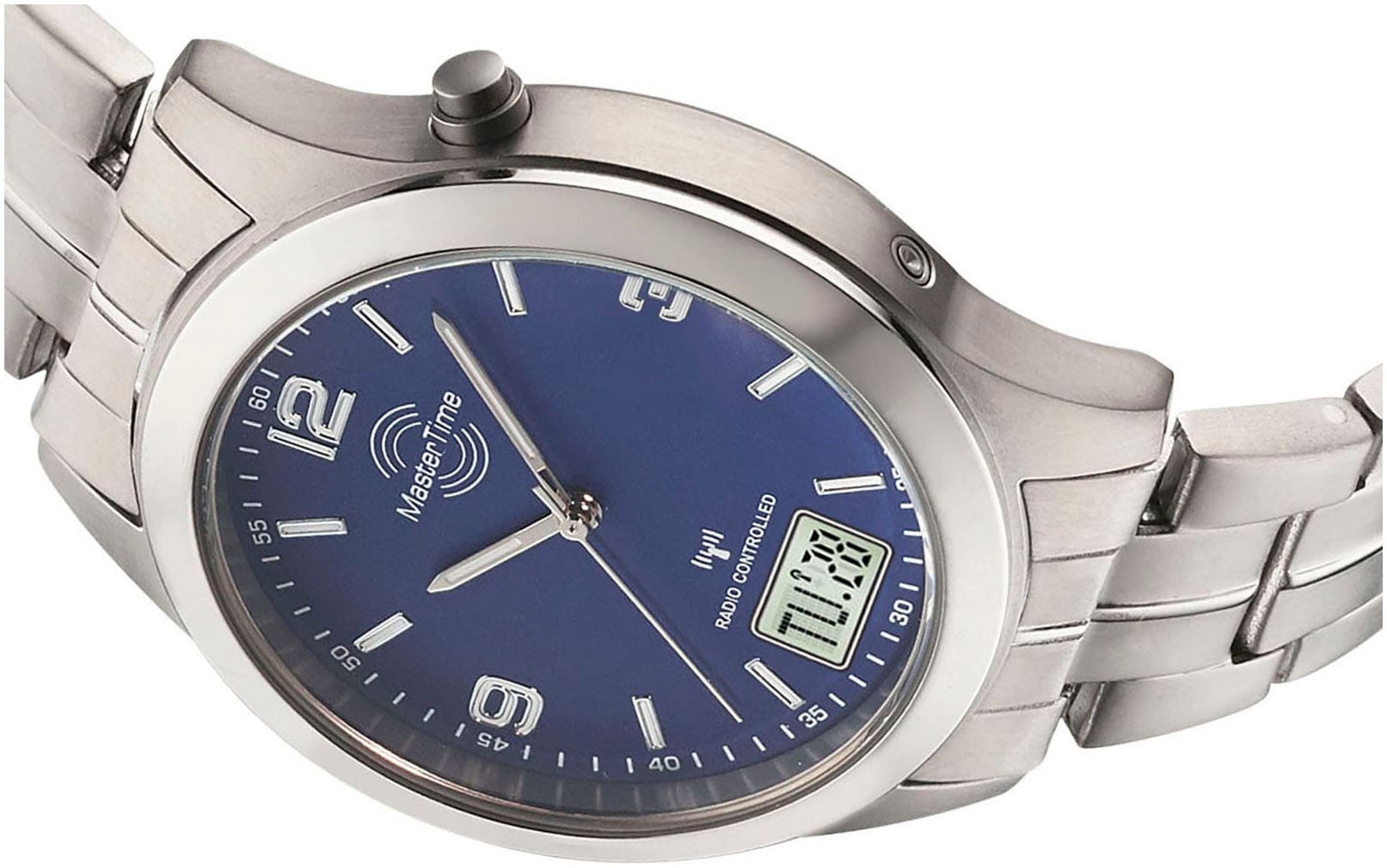 MASTER TIME Funkuhr, Armbanduhr, Quarzuhr, Herrenuhr, Titan, Datum