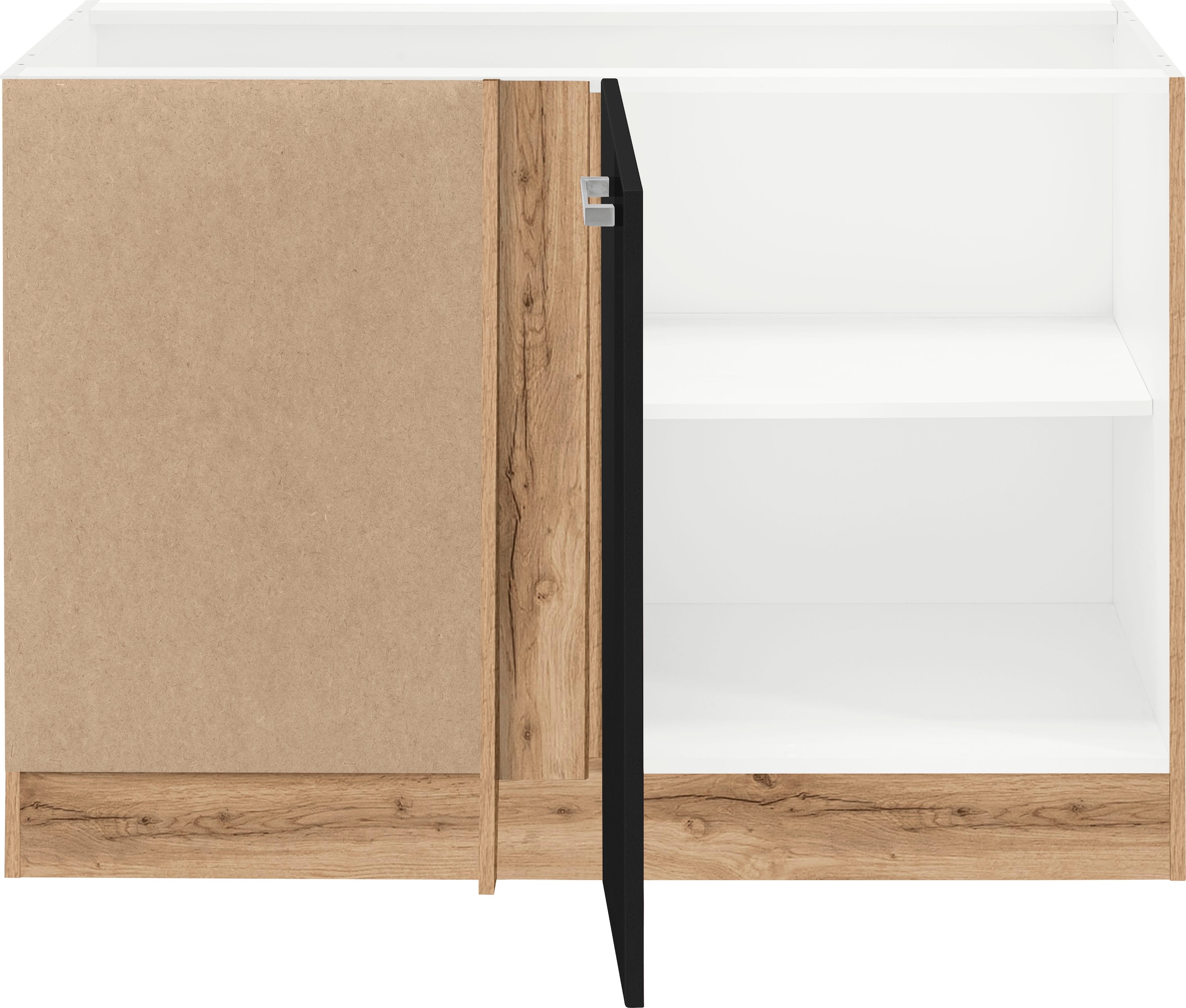 KOCHSTATION Eckunterschrank »KS-Tinnum« 120 cm breit, MDF-Fronten, Metallgriffe, 1 Tür