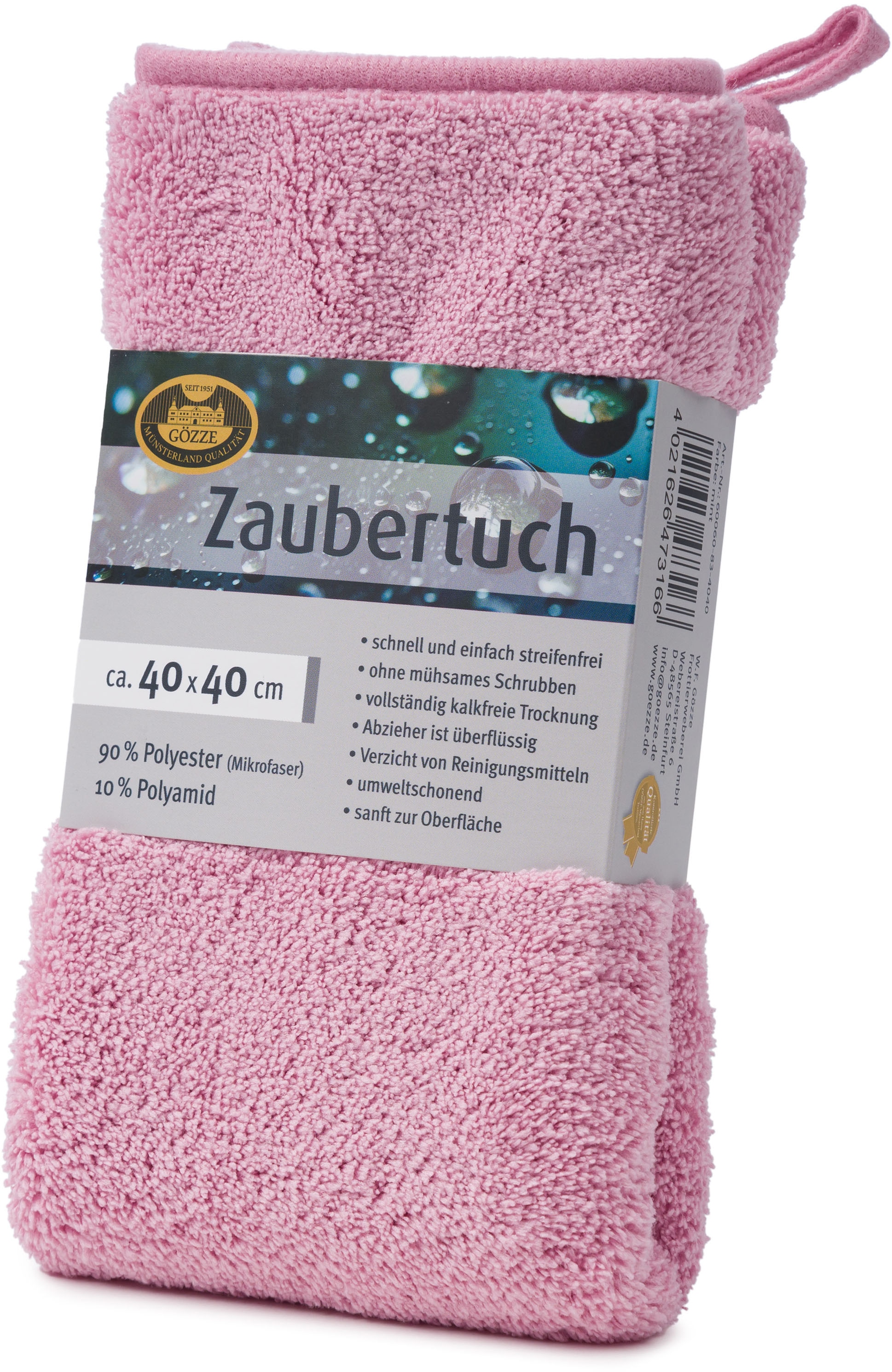 Gözze Mikrofasertuch »Zaubertuch«, Mikrofaser, 40 cmx40 cm, (Set, 2 St.), hohe Wasseraufnahme, extrem saugstark, zum reinigen und trocknen