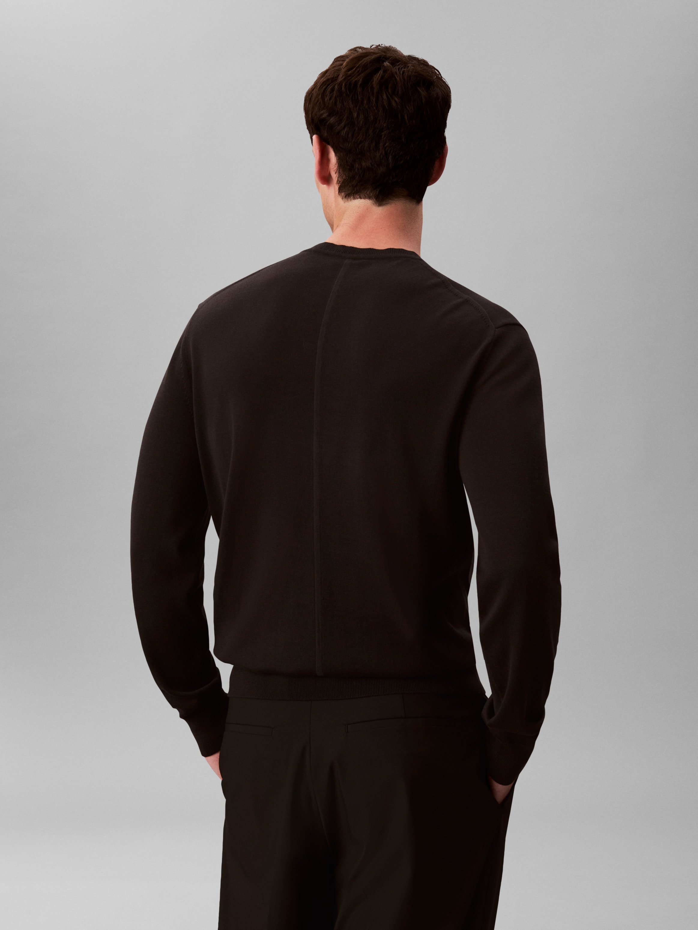 Calvin Klein Strickpullover »LS SUPIMA COTTON CREW 14GG« Mit Rundhalsausschnitt