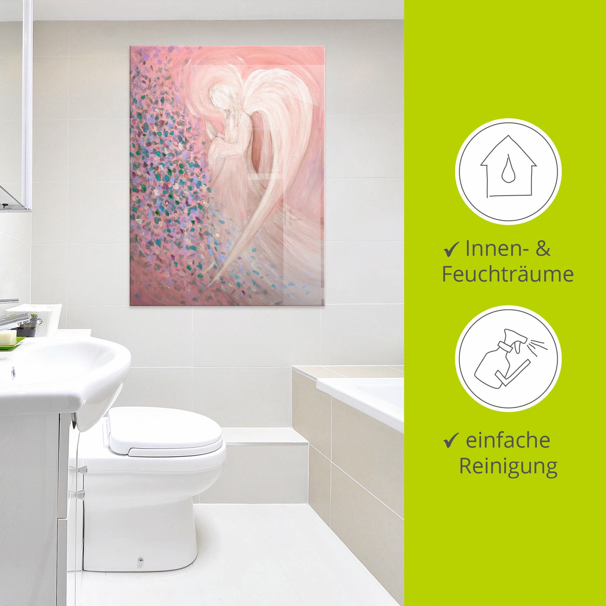 Artland Glasbild »Engelbild - pastell«, Religion, (1 St.), in verschiedenen Größen