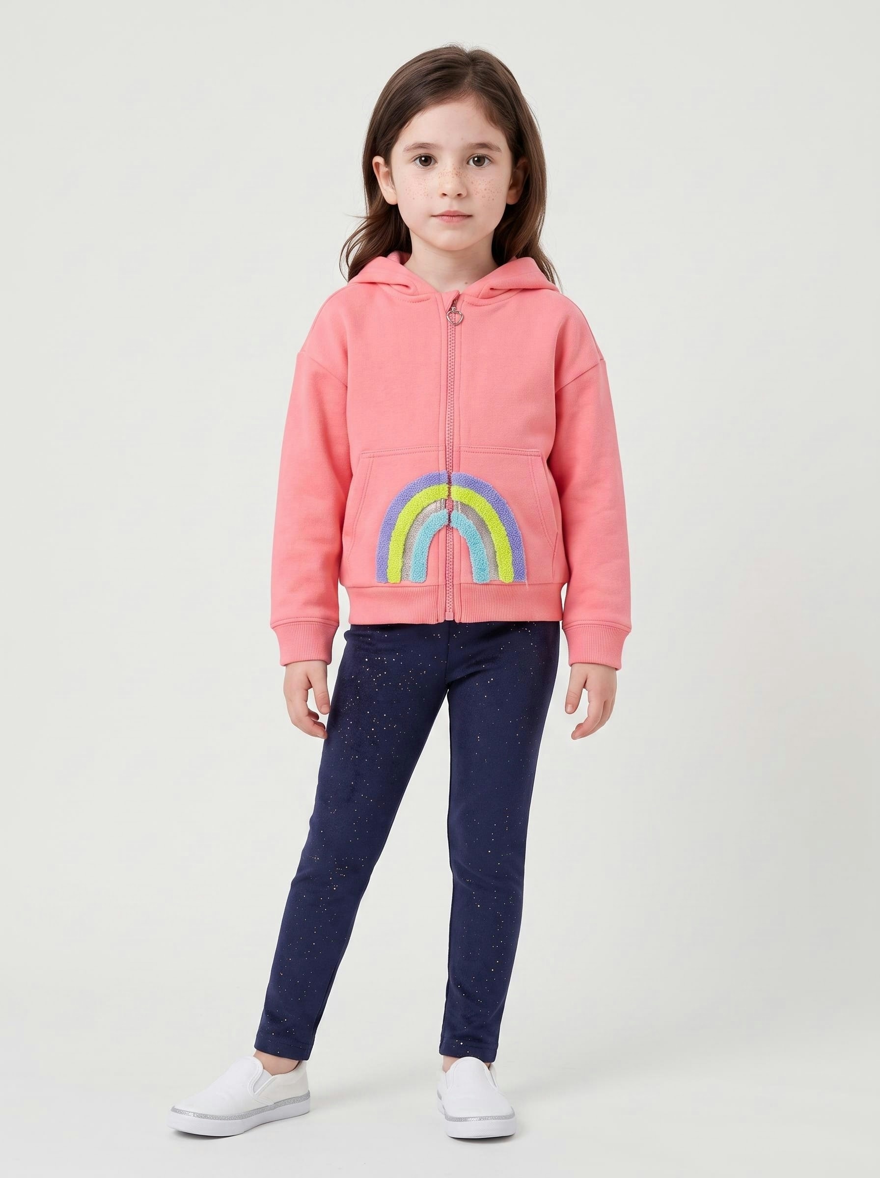 Blue Seven Kapuzensweatjacke mit hochwertiger Regenbogen-Stickerei