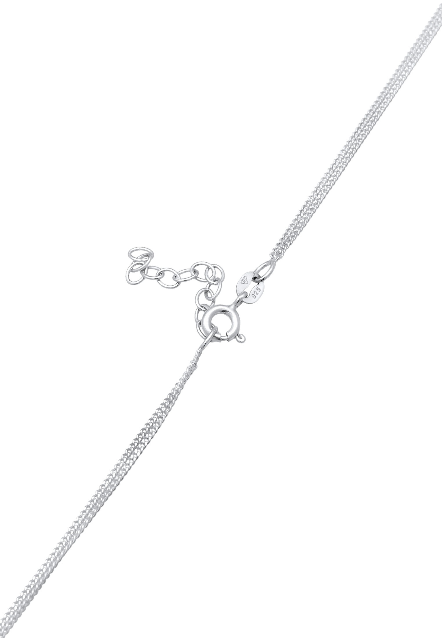 Elli Silberkette »Halskette Layer Zirkonia Herz Brezel Look 925 Silber«