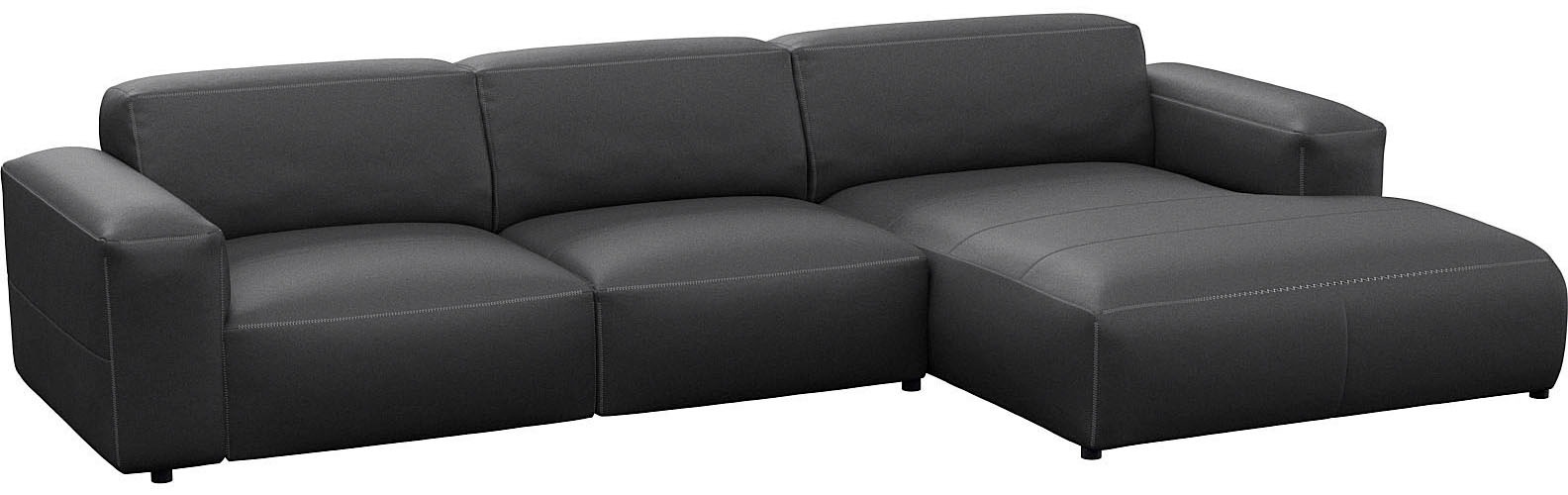 FLEXLUX Ecksofa »Lucera bequem und komfortabel durch hochwertigen Sitzaufbau, L-Form«, modern & anschmiegsam, Kaltschaum, Stahl-Wellenunterfederung