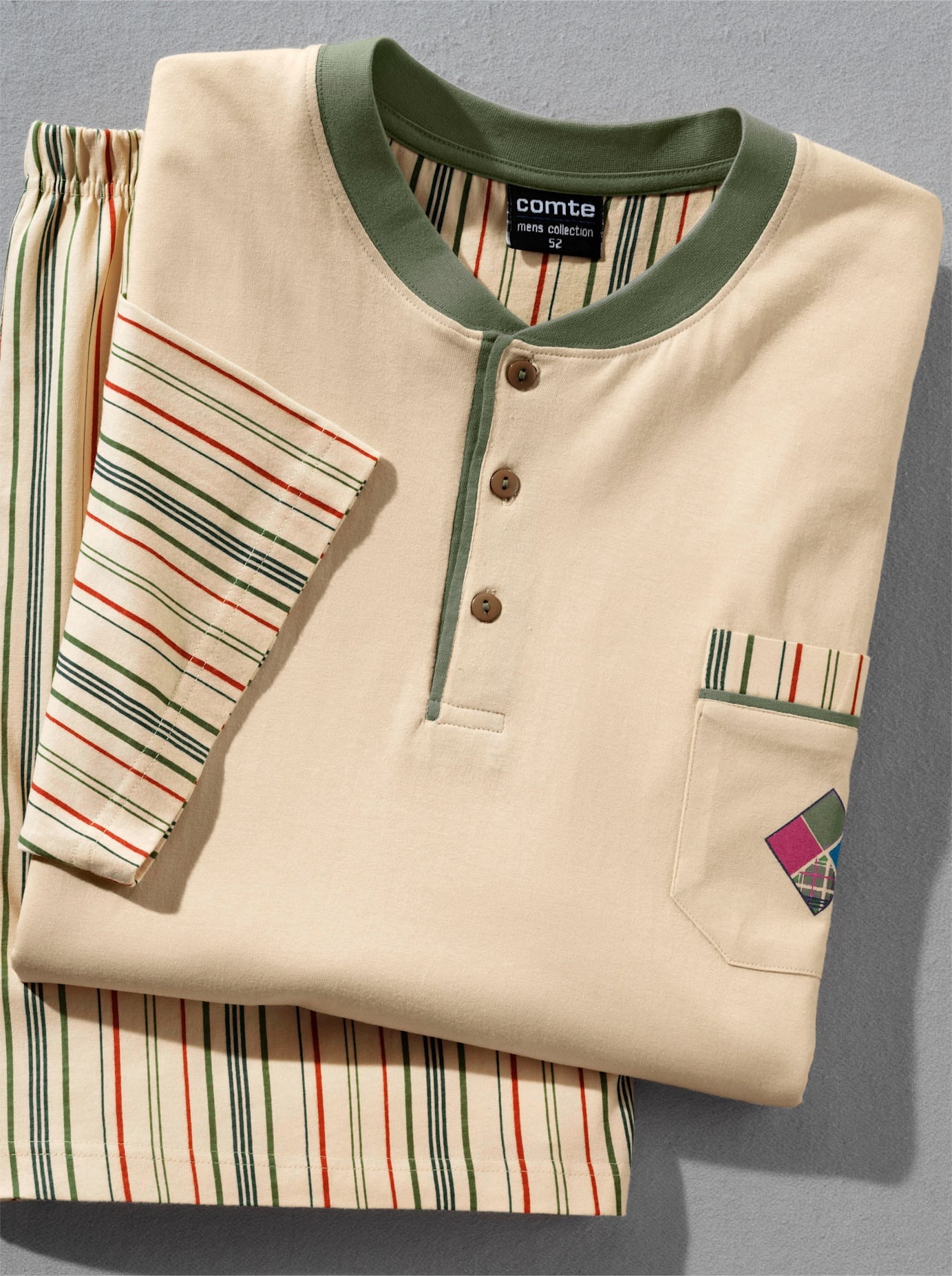 Comte Herren Schlafanzug in beige, Größe 50