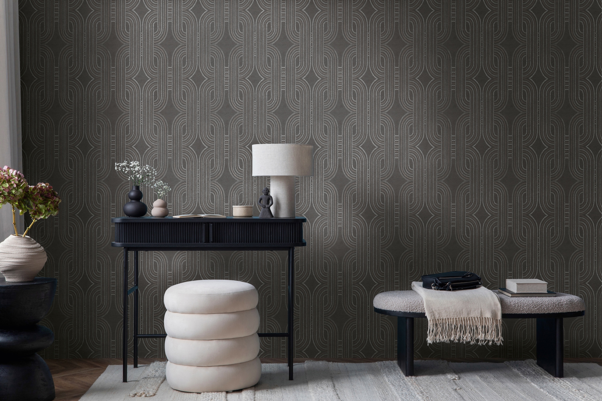 A.S. Création Vliestapete »French Affair Grafik-Tapete -Effekt Mustertapete Struktur Kunst« leicht glänzend strukturiert Vliestapete geometrisch für Schlafzimmer Küche Wohnzimmer Grafik Flur
