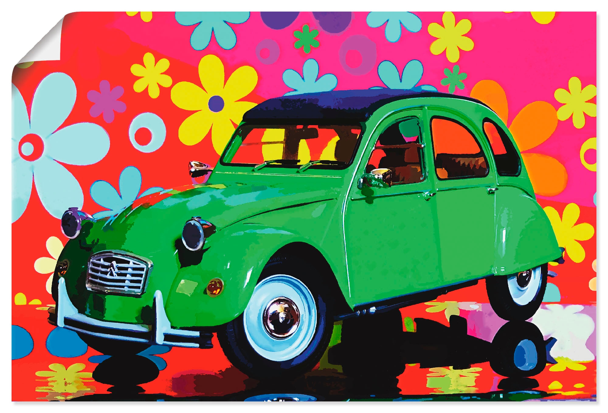 Artland Wandbild »Citroën 2CV grün«, Auto, (1 St.), in vielen Größen & Produktarten - Alubild / Outdoorbild für den Außenbereich, Leinwandbild, Poster, Wandaufkleber / Wandtattoo auch für Badezimmer geeignet