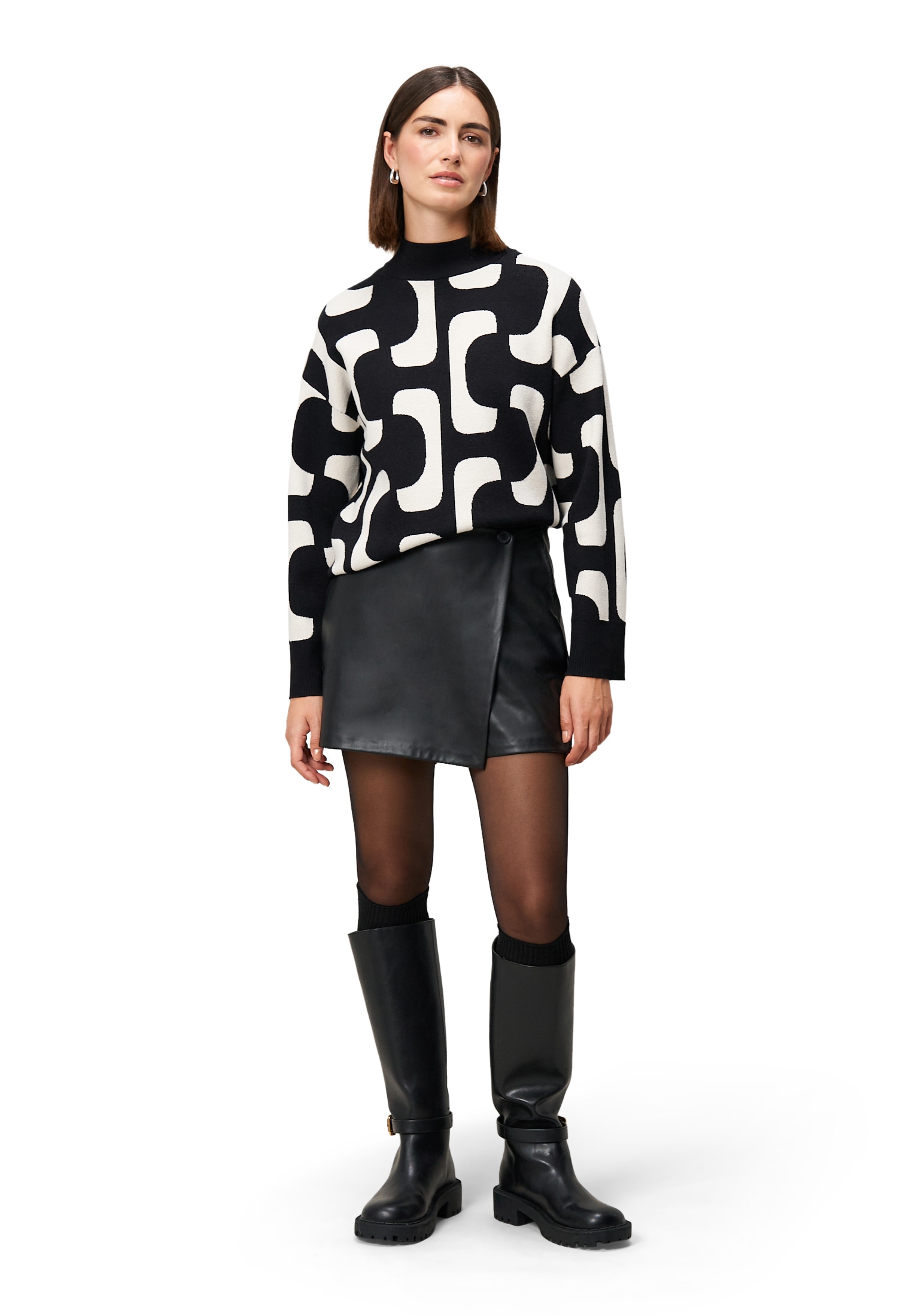 Zero Rundhalspullover »Pullover mit Strickmuster«