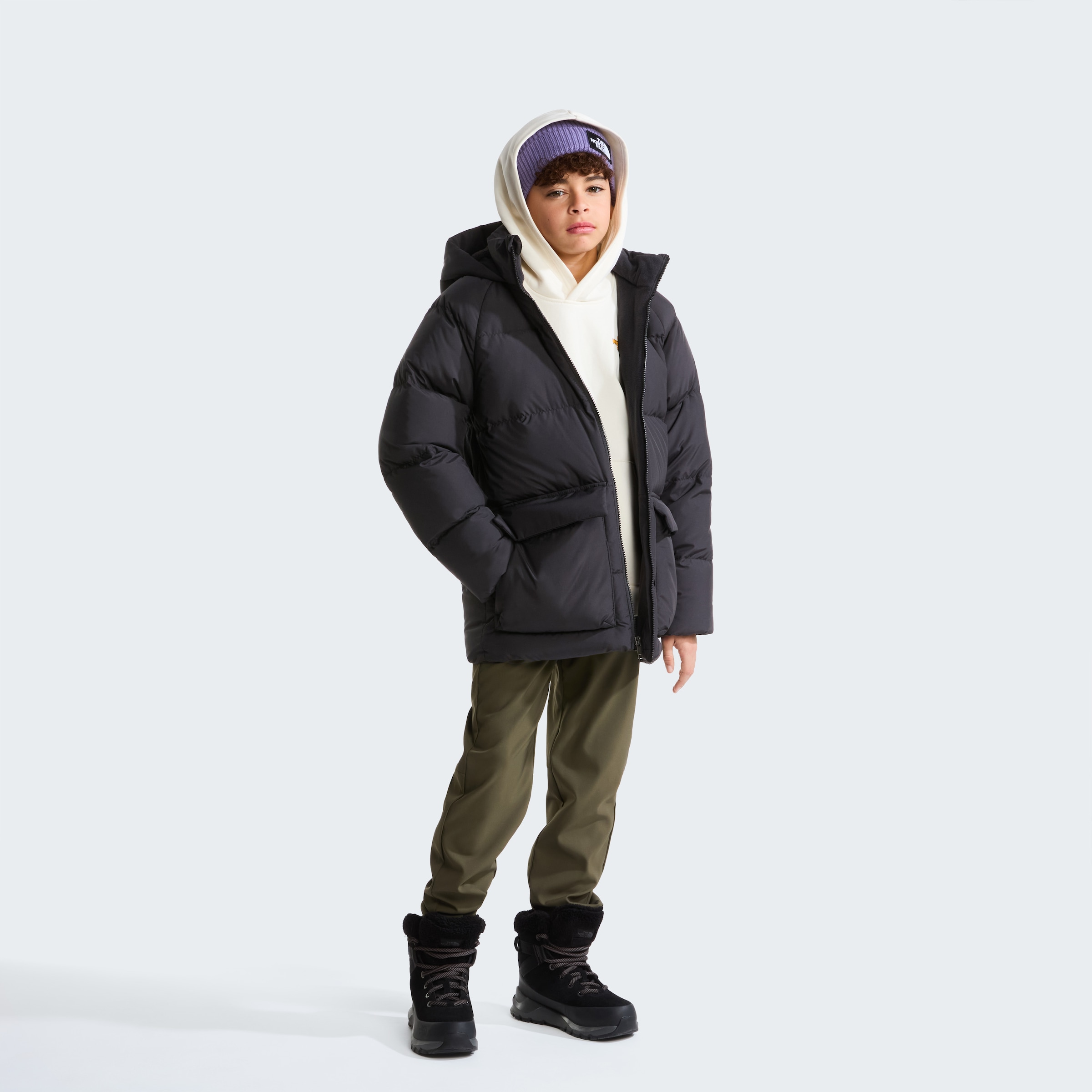 The North Face Kurzmantel »TEEN NORTH DOWN FLEECE LINED SHORT PARKA« für Jugendliche, kurz geschnitten, sportlicher Stil