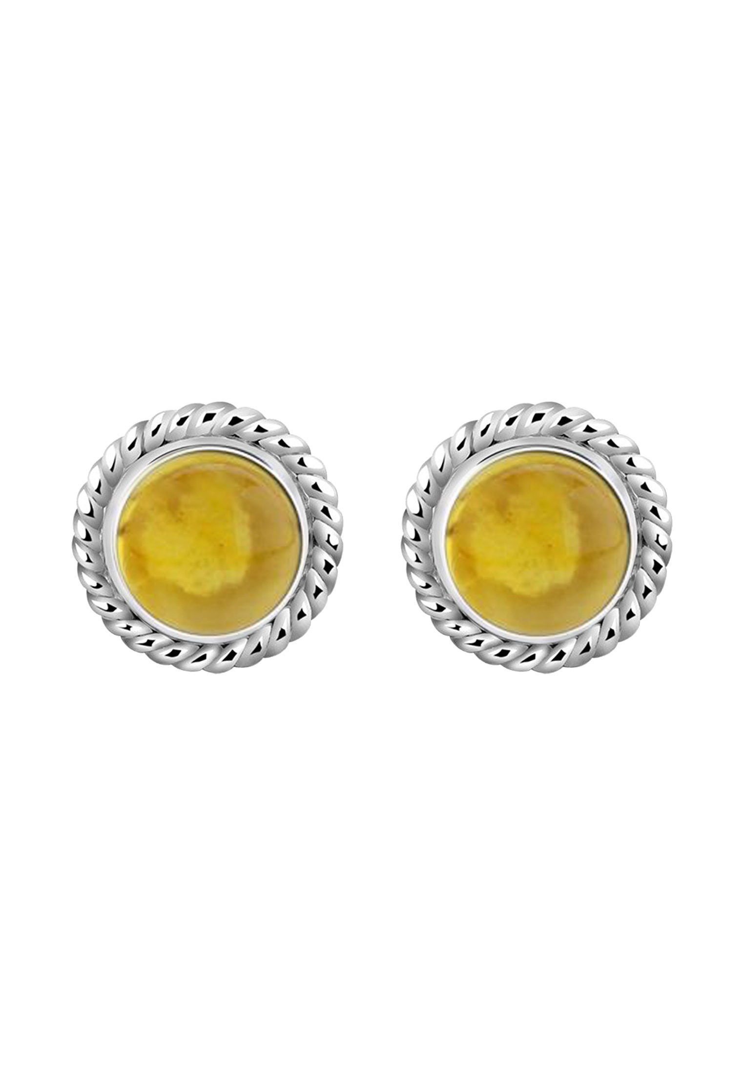 Nenalina Paar Ohrstecker »Ohrringe Citrin Geburtsstein November Trend 925 Silber«
