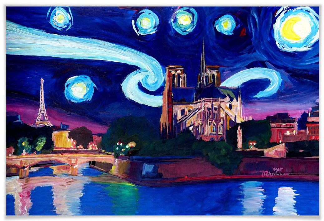 Wall-Art Poster »Van Gogh Poster, Paris online Wandposter bestellen bei bei Stadt, (1 Wandbild, Stadt Nacht«, OTTO Bild, Stil St.)