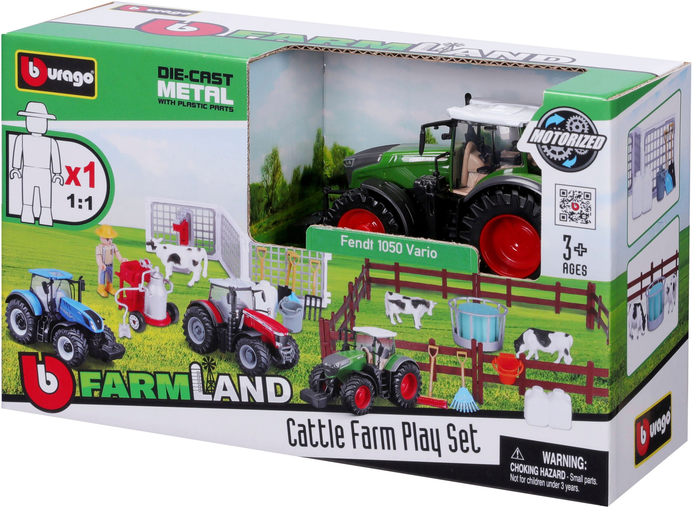 Bburago Spielwelt »Farmland FENDT Kuhweide«, inklusive Traktor