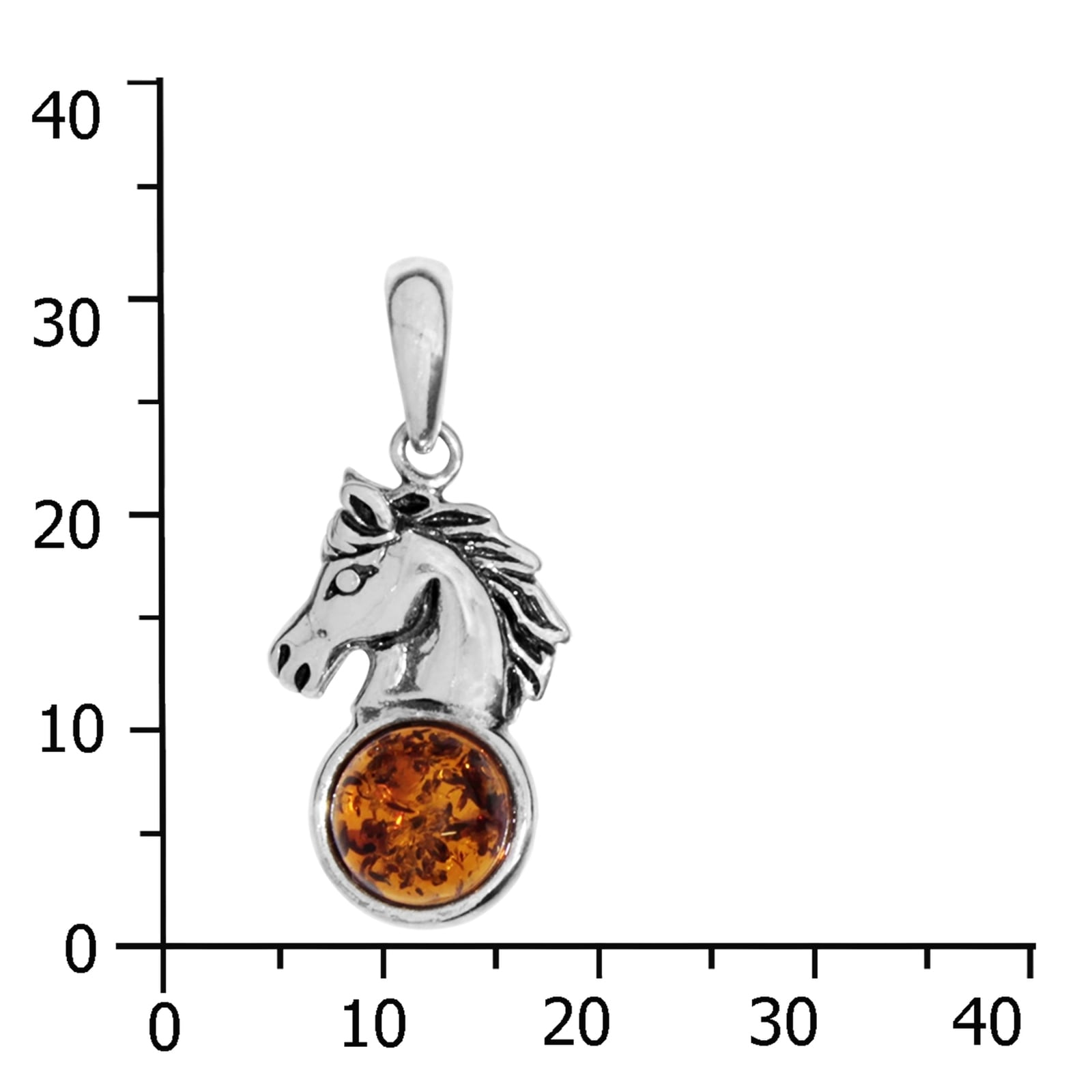 OSTSEE-SCHMUCK Kettenanhänger »- Pferdekopf - Silber 925/000 - Bernstein«