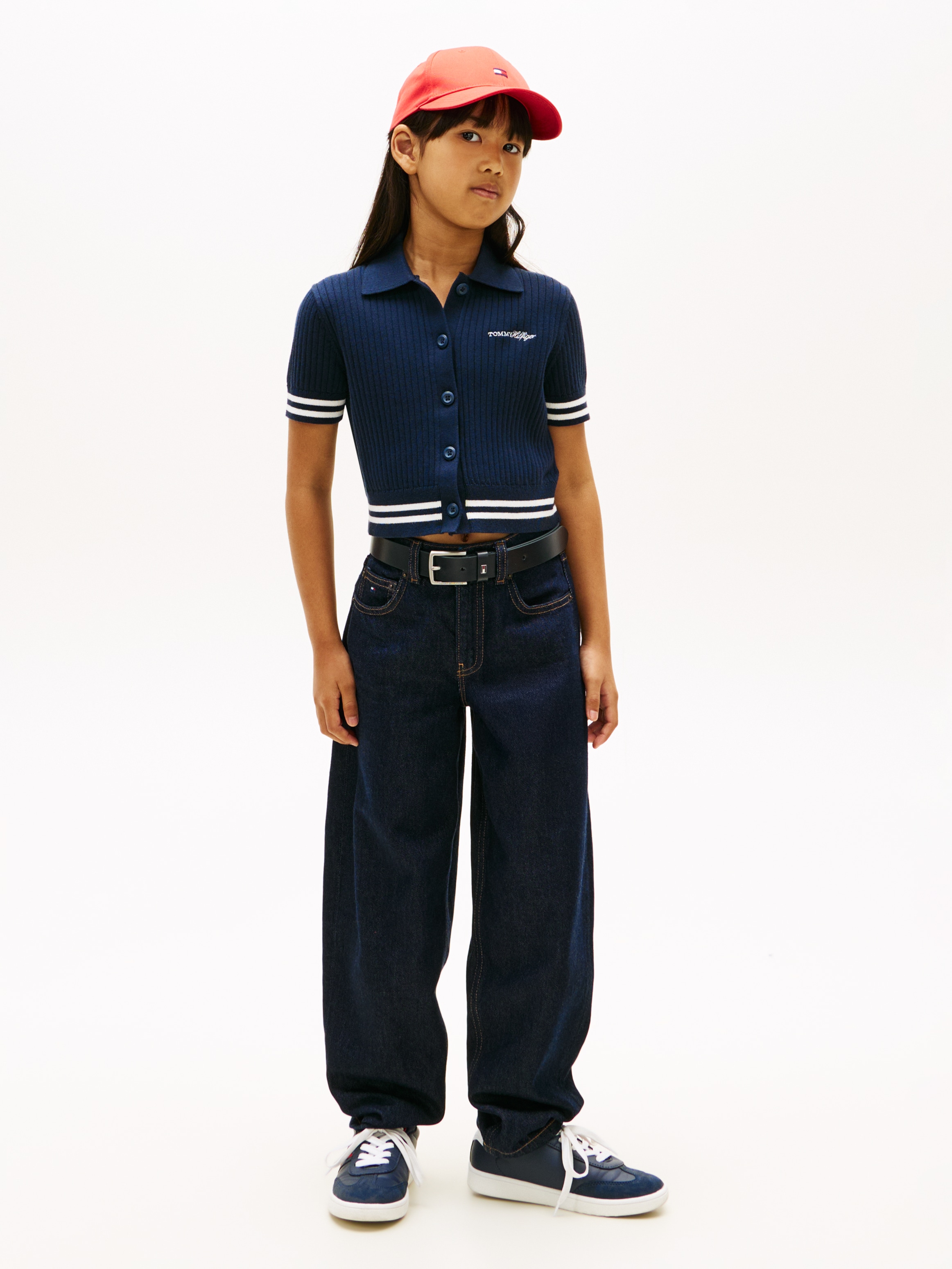 Tommy Hilfiger Strickjacke »SWEATER RIB POLO SS« Kinder bis 16 Jahre, regular fit