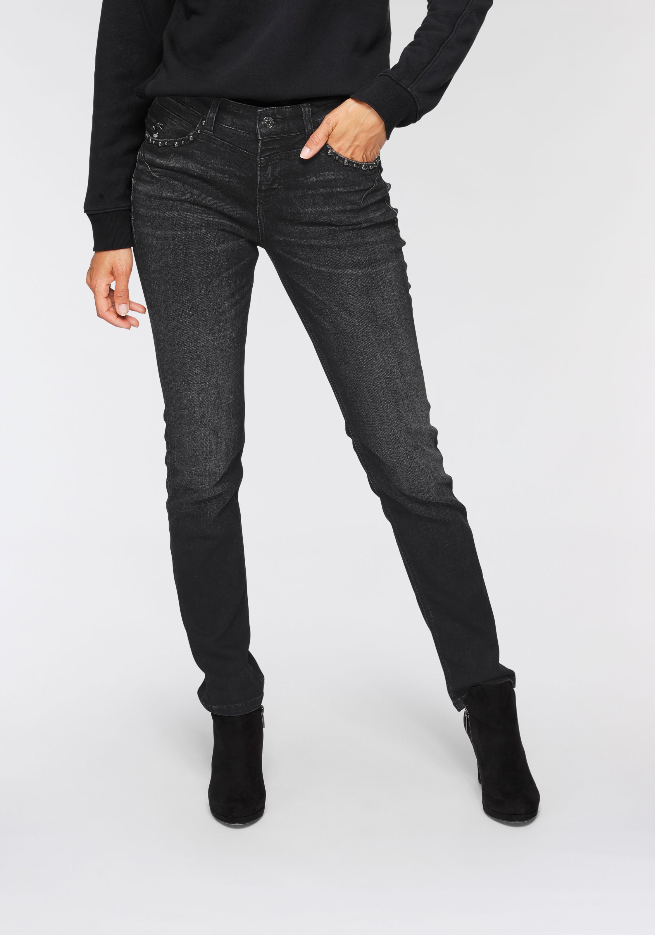 MAC Slim-fit-Jeans »Rich-Slim-Glam Rivet«, Push-Up-Effekt durch besondere Nahtführung