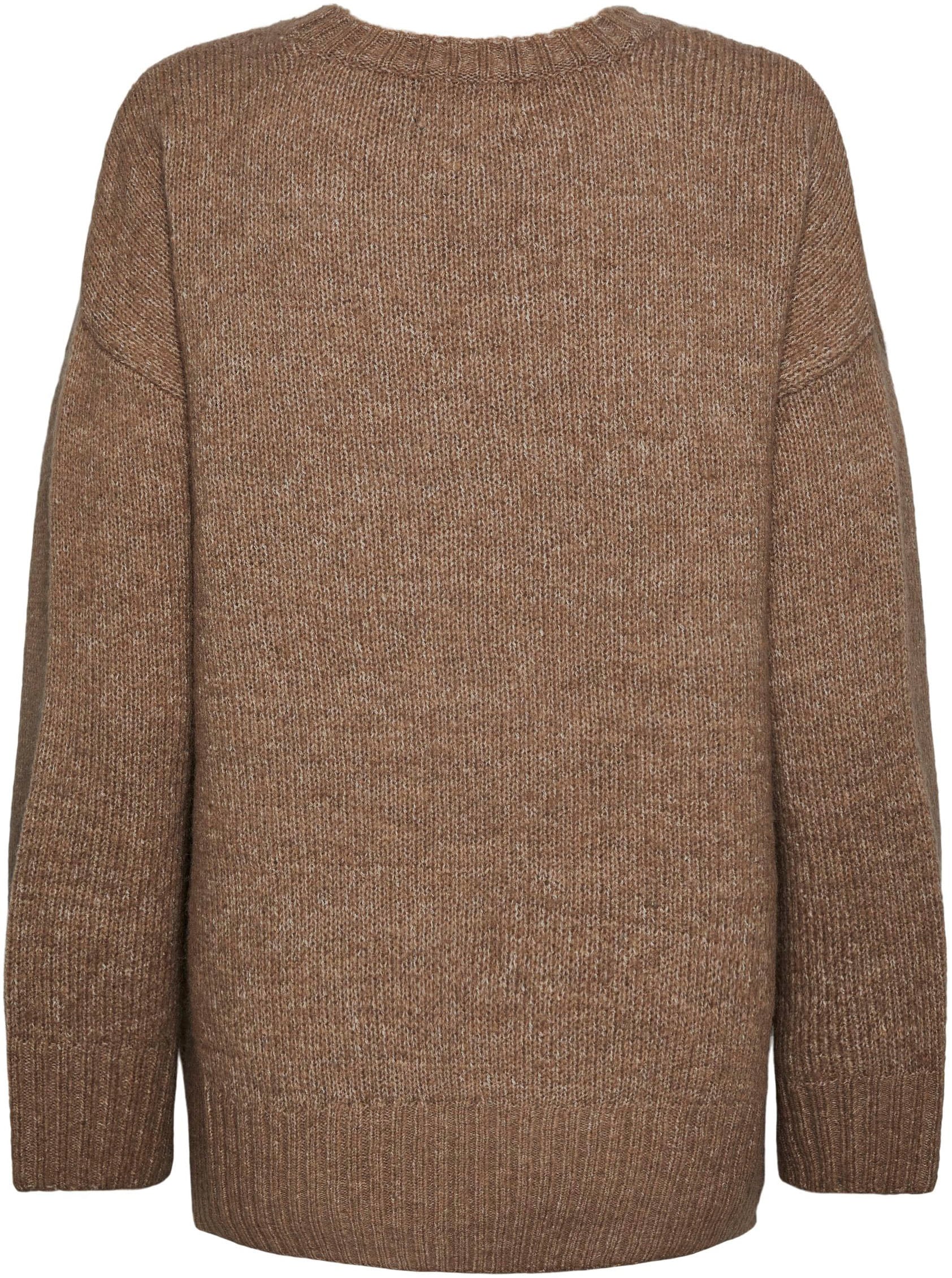 pieces Rundhalspullover »PCNANCY LS LOOSE O-NECK KNIT NOOS BC«, Oversized