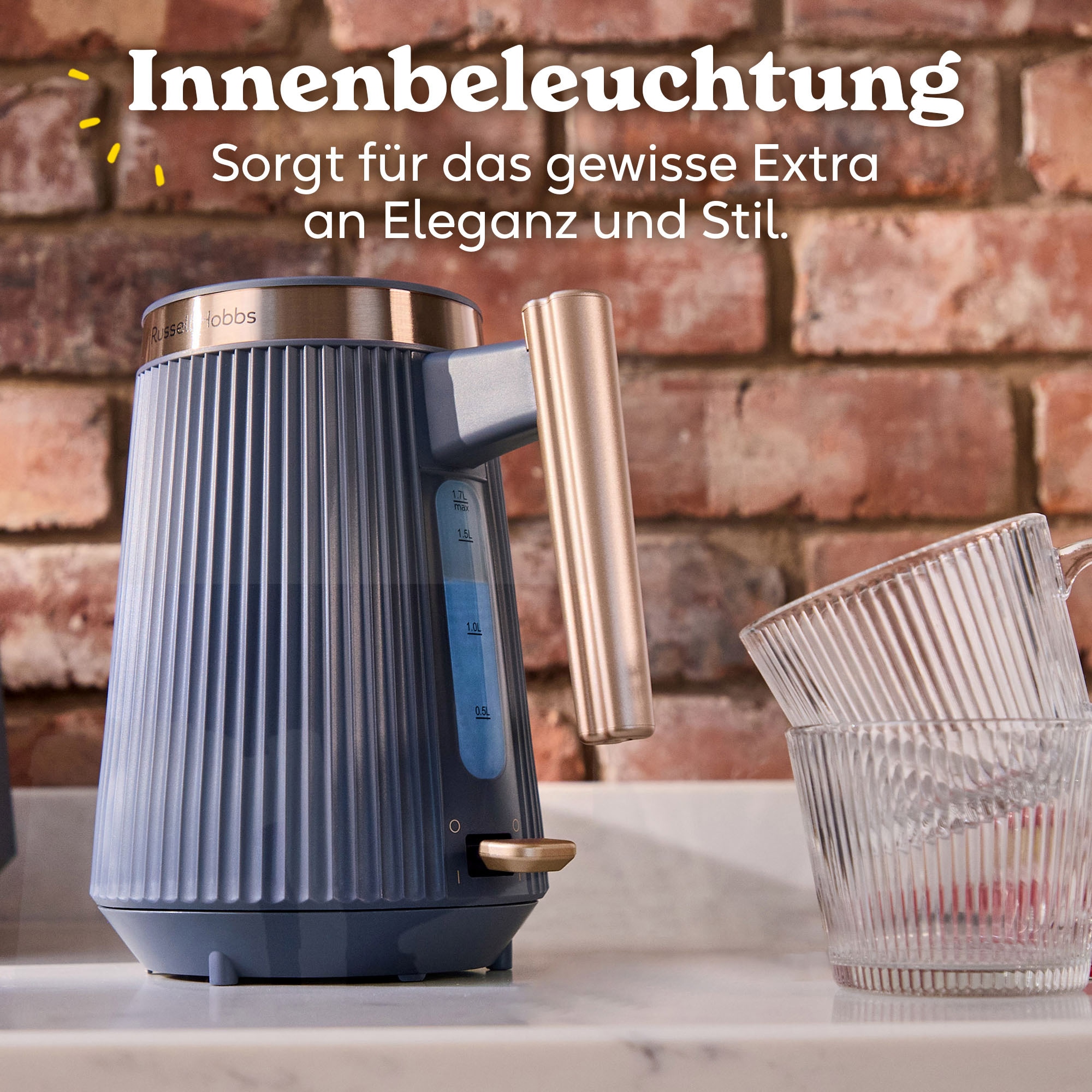RUSSELL HOBBS Wasserkocher »Brontë 26752-70, Soft Navy« 2400 W 1,7l,