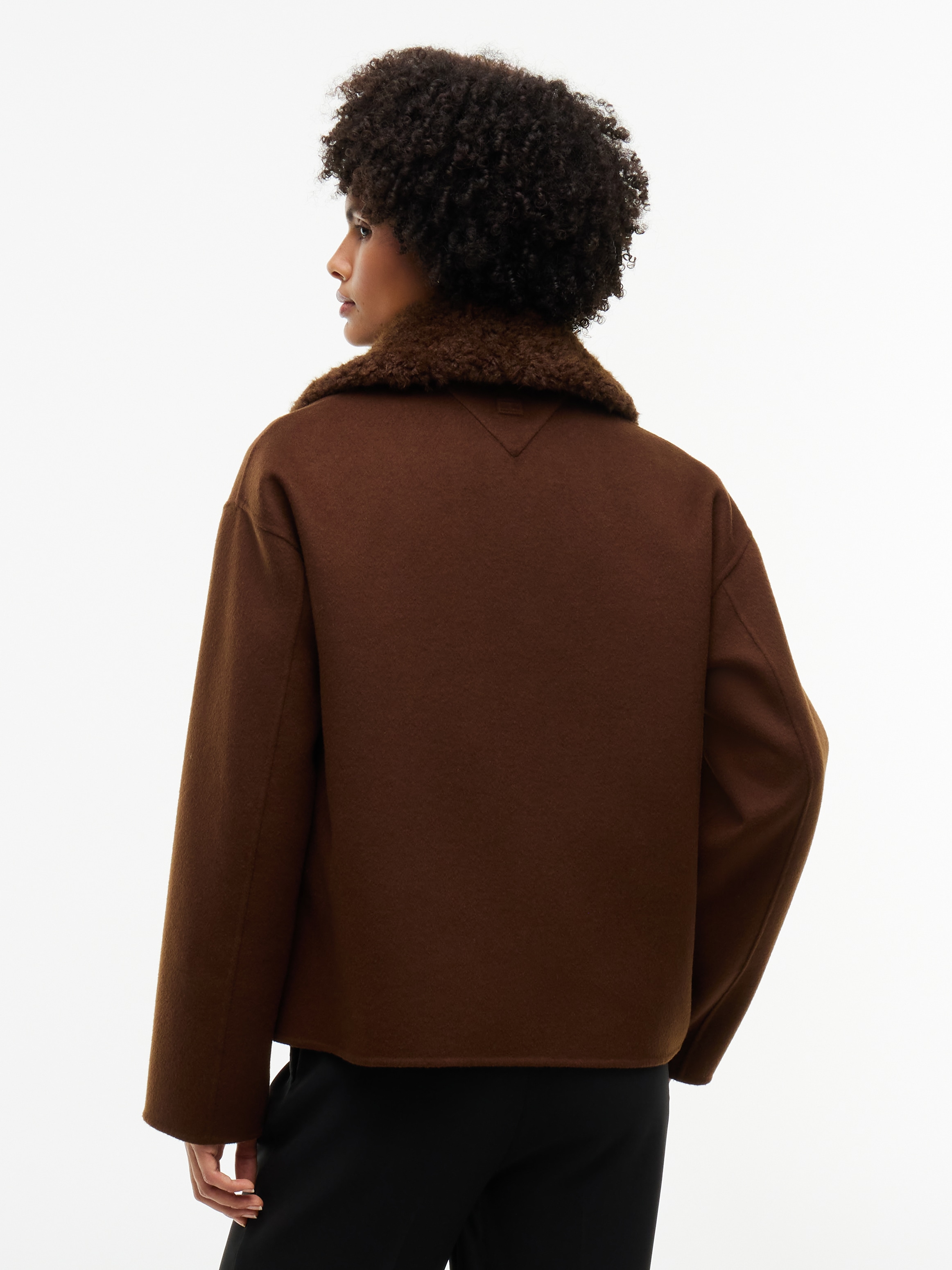 Tommy Hilfiger Kurzjacke »DF WOOL ZIP THROUGH JACKET« Materialmix, mit Wolle