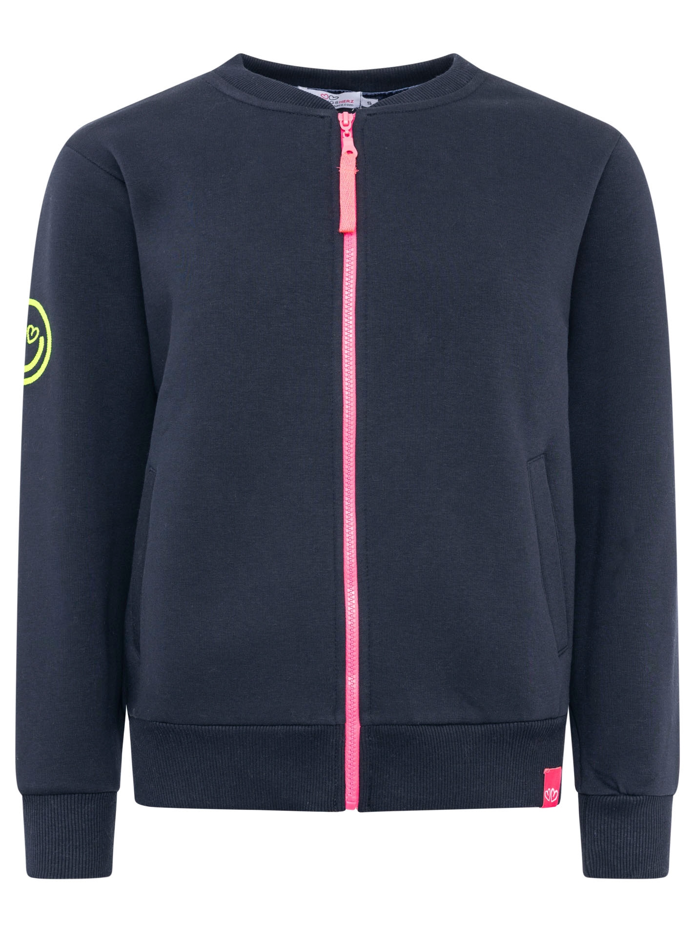 Zwillingsherz Sweatjacke »"Smile Regenbogen"« mit Reißverschluss, Rippbündchen, Eingriffstaschen, großer Stickerei