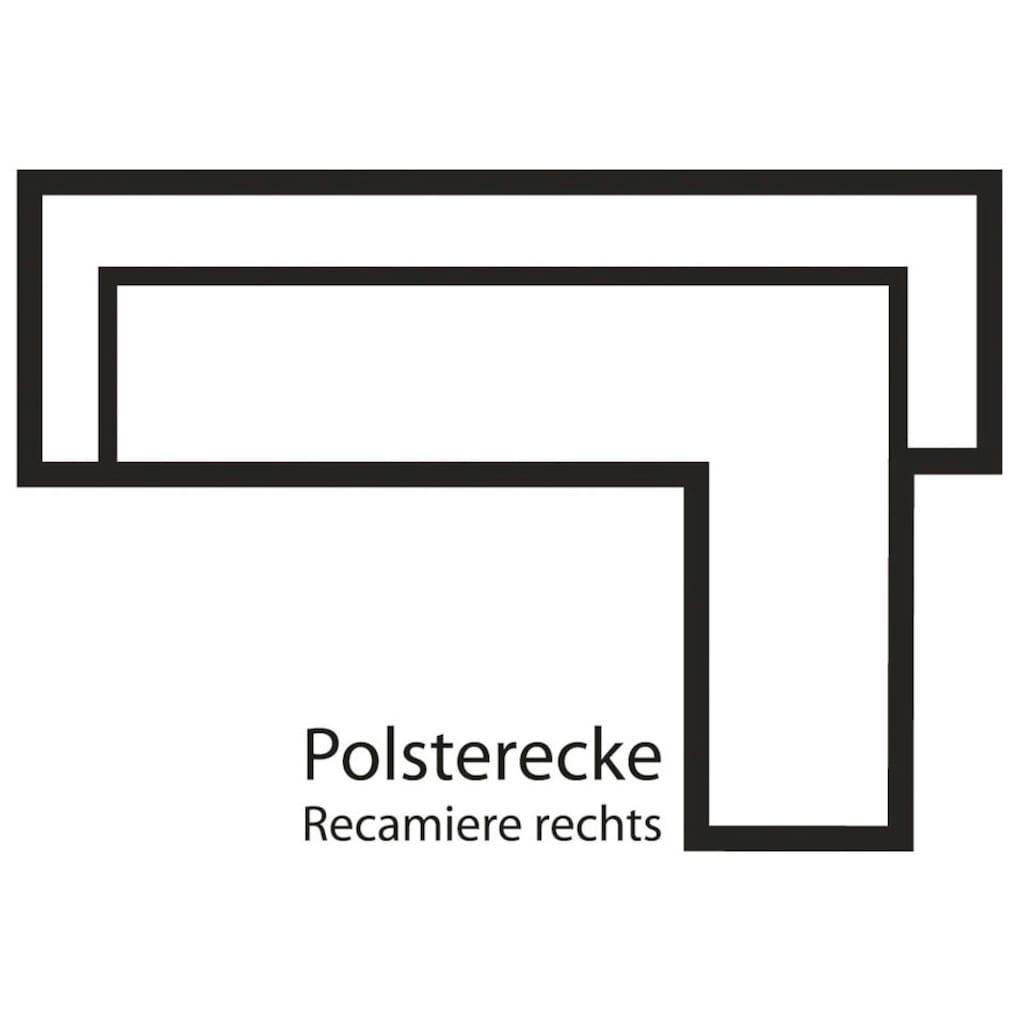 andas Ecksofa »Bille«, mit Naht im Rückenkissen und Beinen aus Eichenholz