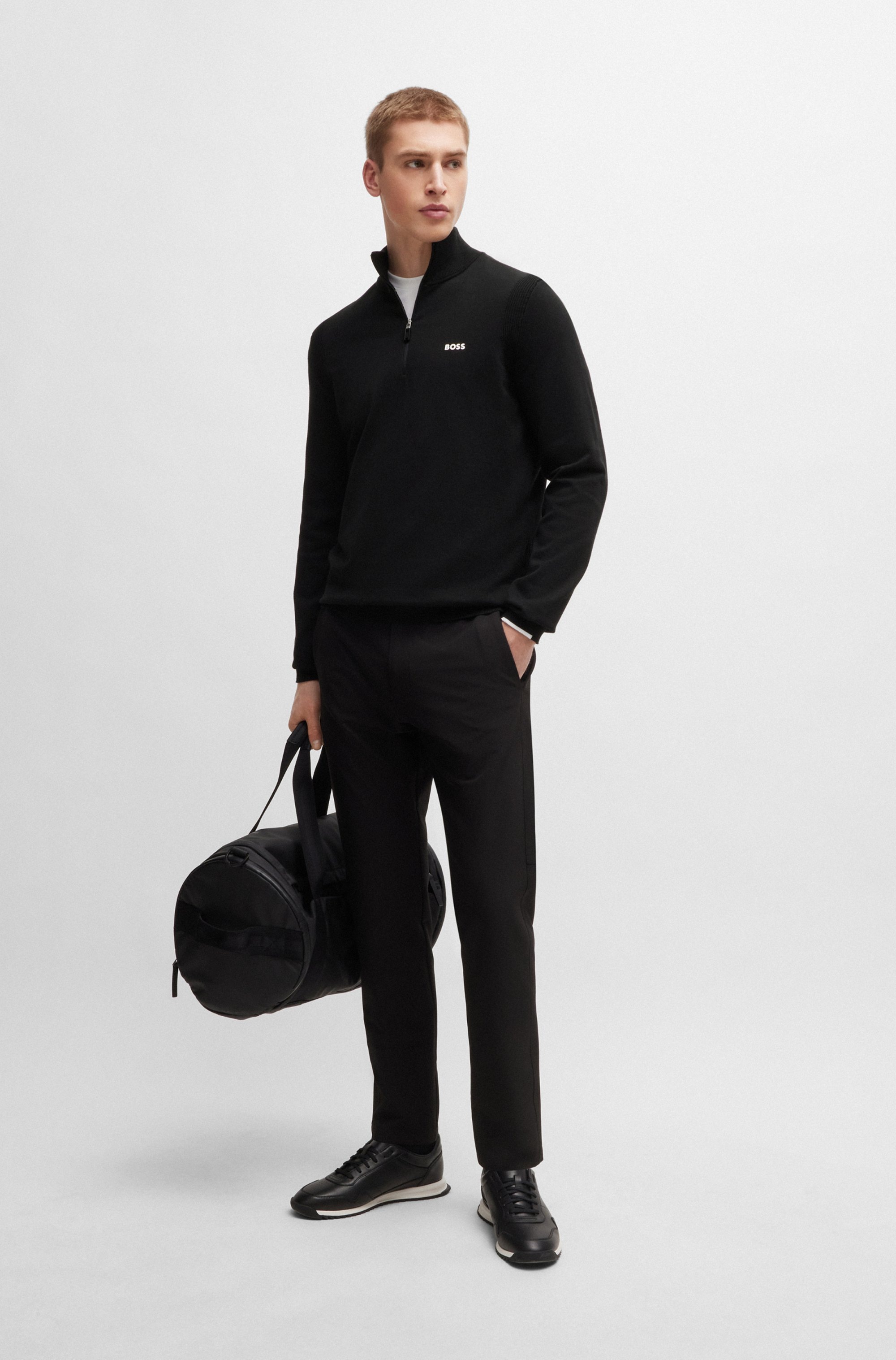 BOSS GREEN Strickpullover »Ever-X QZ«, mit Reißverschluss