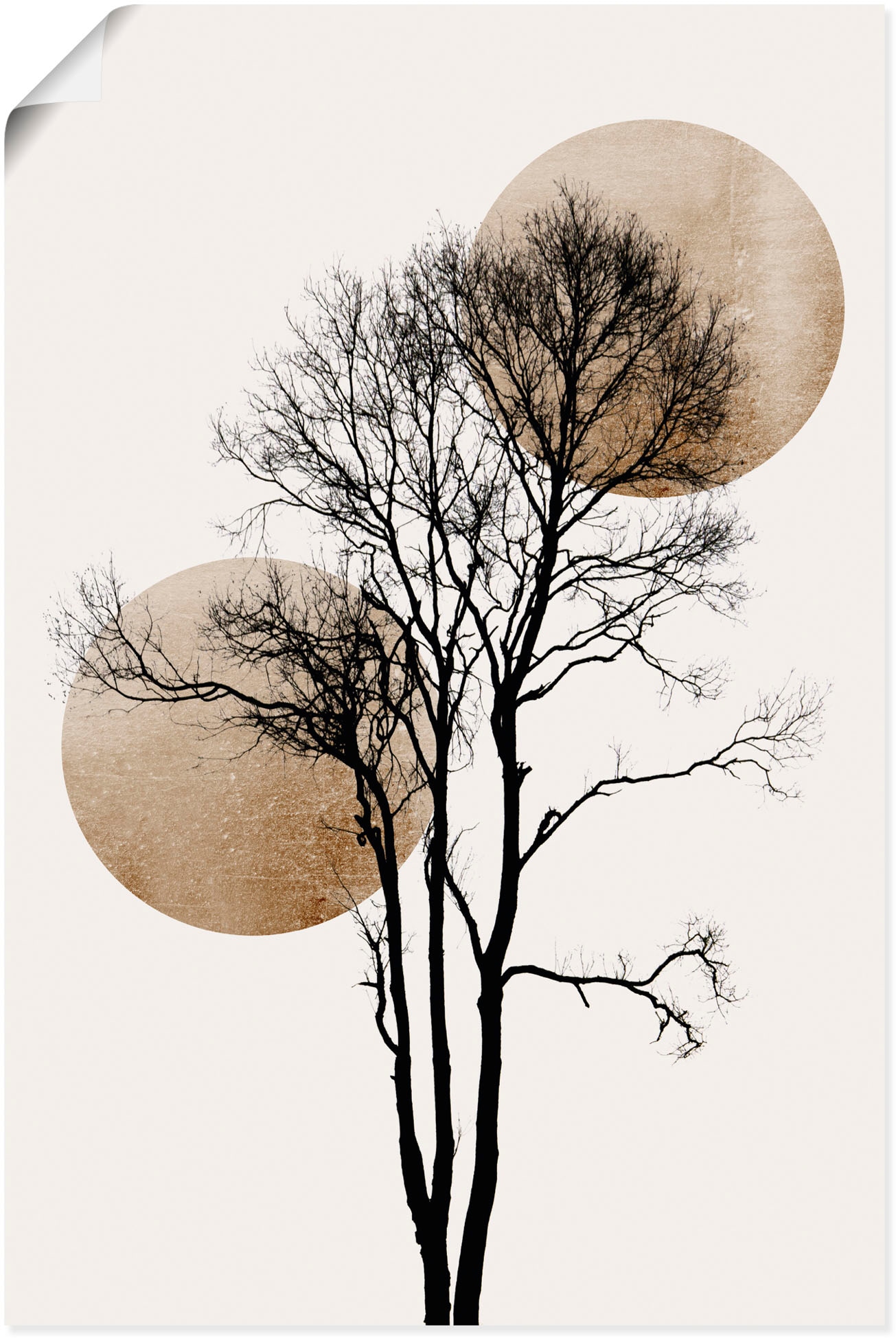 Artland Wandbild »Sonne und Mond versteckt«, Baumbilder, (1 St.), als Alubild, Outdoorbild, Leinwandbild, Poster, Wandaufkleber