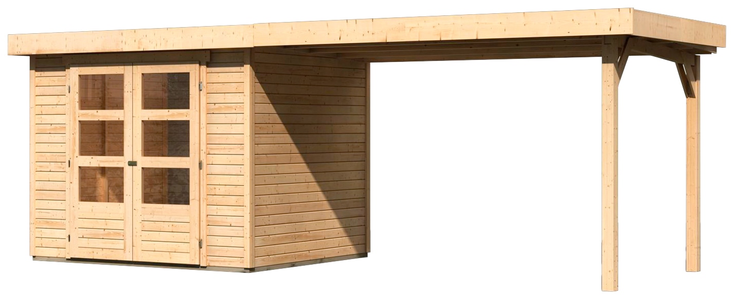 Karibu Gartenhaus »Arnis« mit Anbaudach 2,80 m Breite