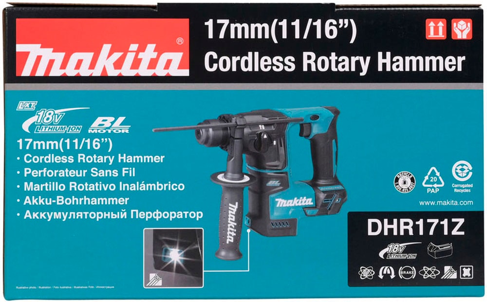 Makita Akku-Bohrhammer »DHR171Z«, ohne Akku & Ladegerät