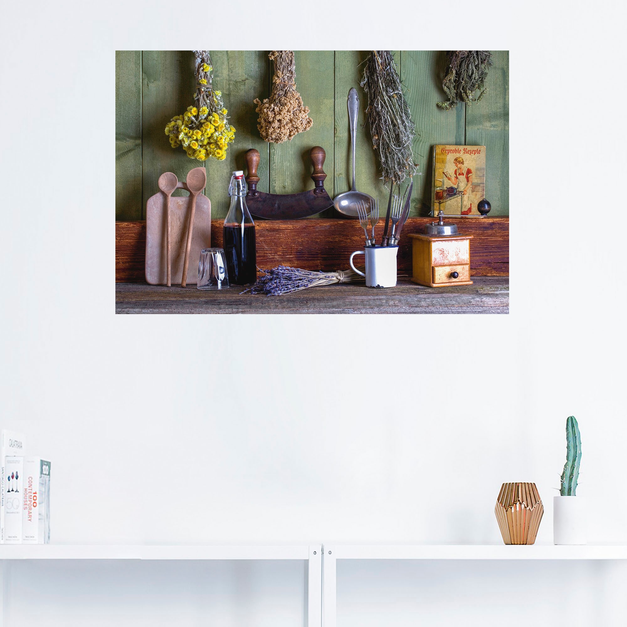 Artland Wandbild »Rustikale Küchenszene«, Innenarchitektur, (1 St.), als Alubild, Outdoorbild, Leinwandbild, Poster, Wandaufkleber