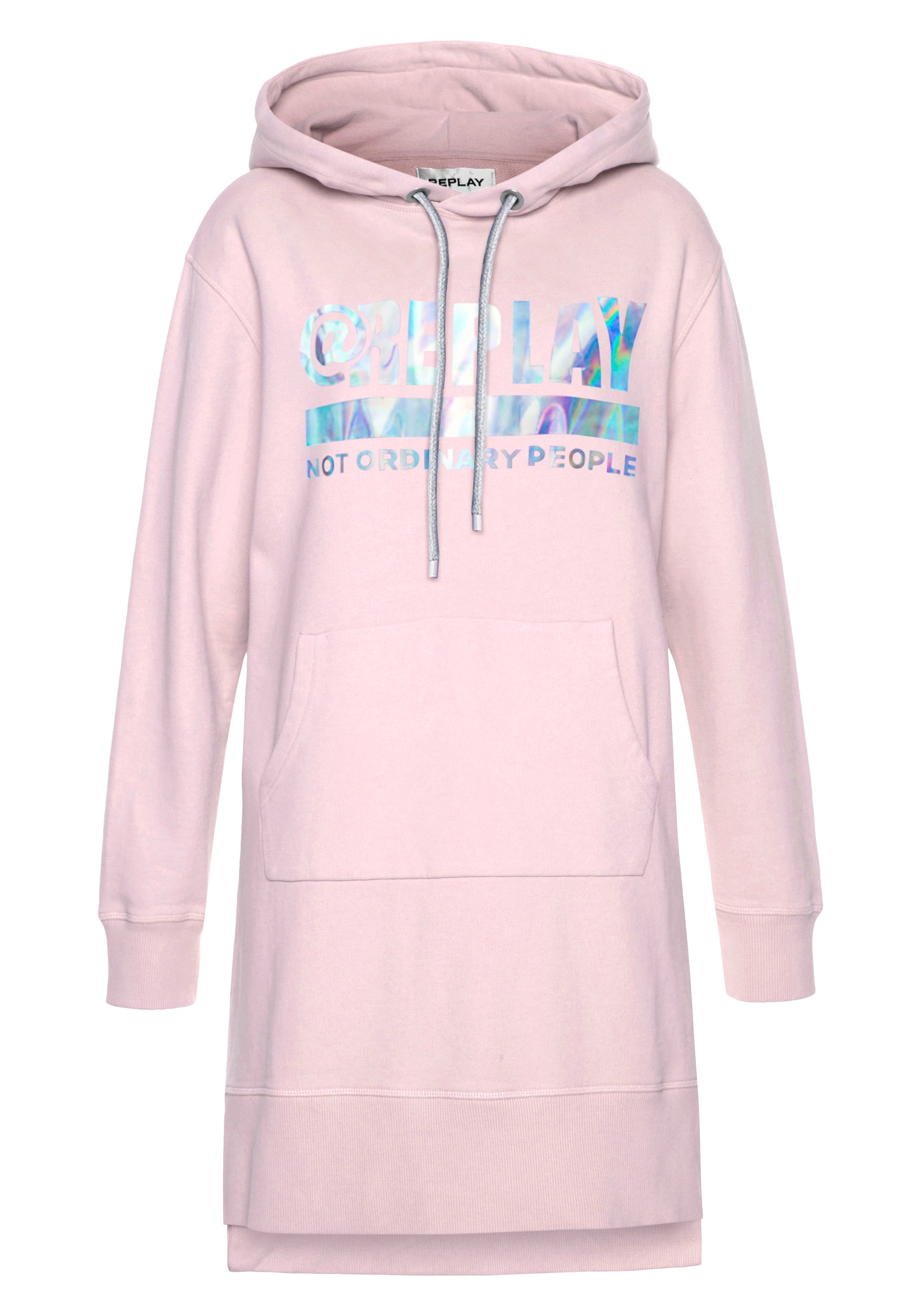 Replay Sommerkleid, mit glänzendem Logo-Print als Blickfang