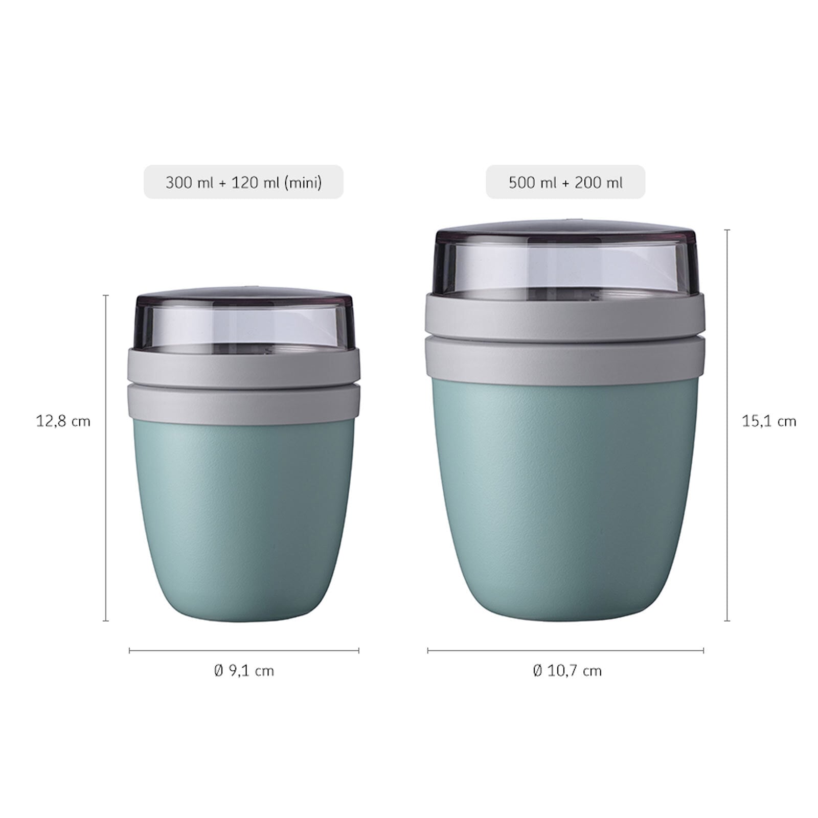 Mepal Lunchbox »Lunchpot mini + regular Ellipse 2er Set« Spülmaschinengeeignet, Mikrowellenfest