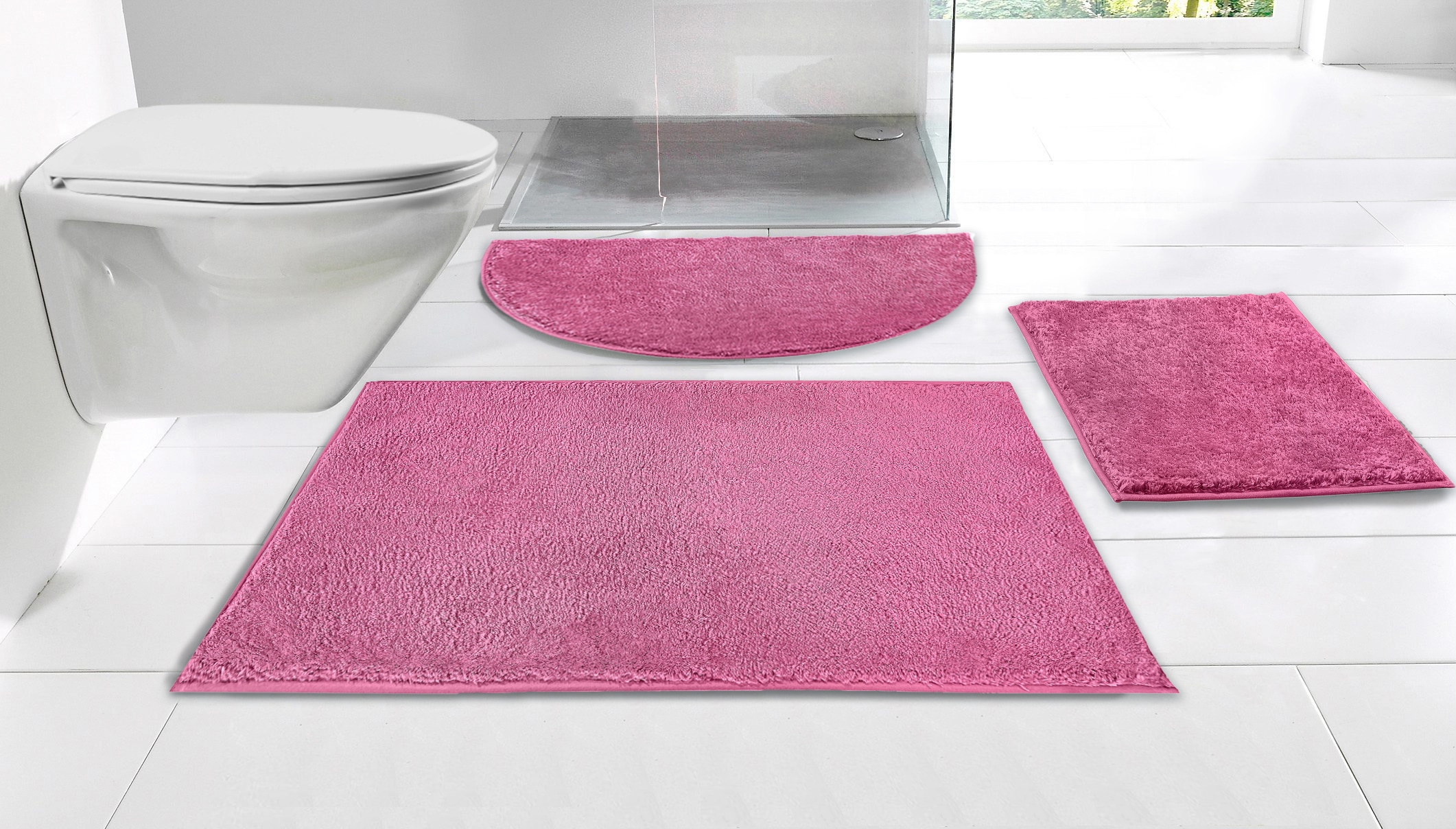 My Home Badematte »Juna, Badteppich« Höhe 15 mm rutschhemmend beschichtet fußbodenheizungsgeeignet strapazierfähig besonders weich, Badematten,...