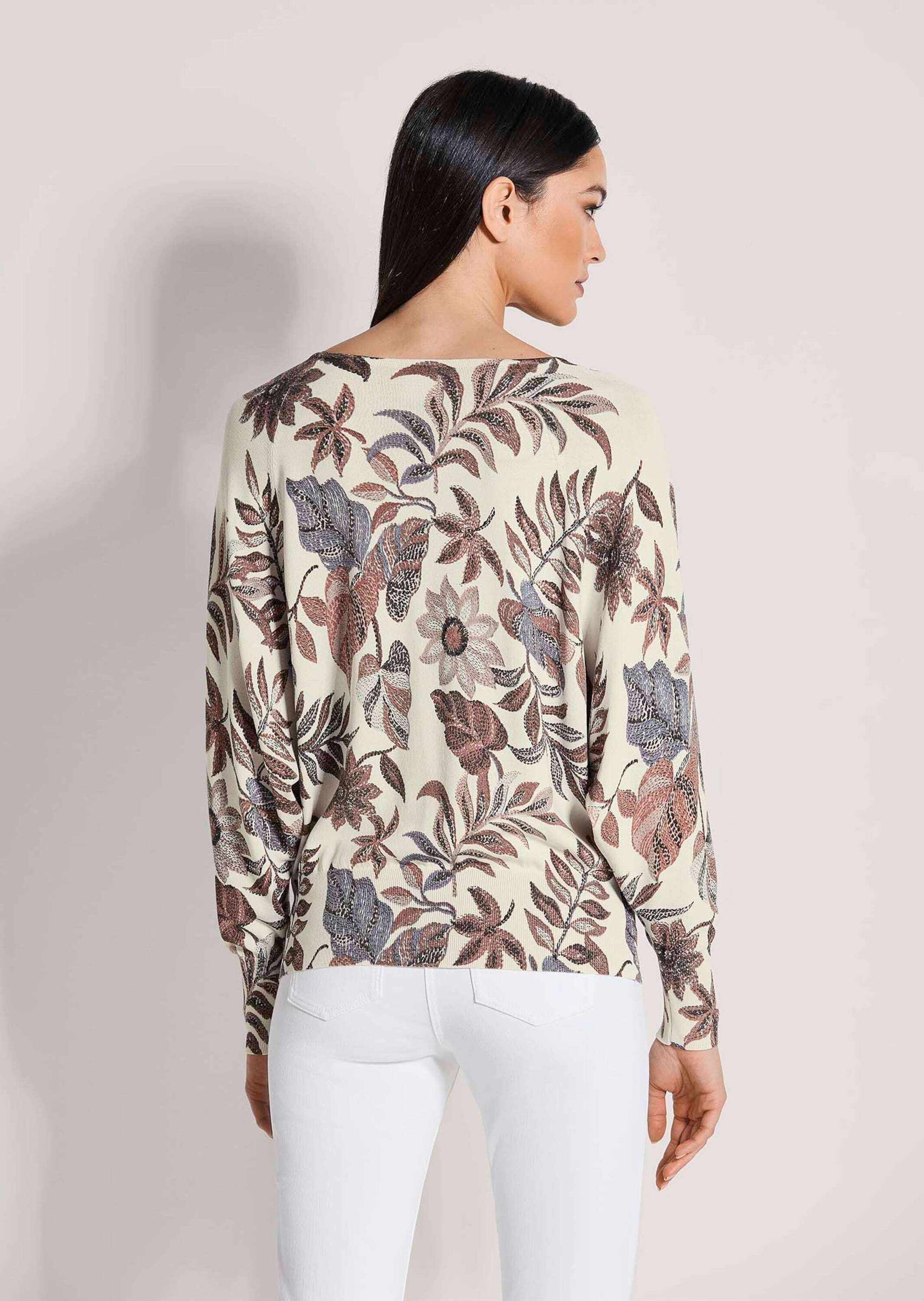 MADELEINE Longpullover »Viskosepullover Druckpullover mit floralem Muster« Durchgehende Muster