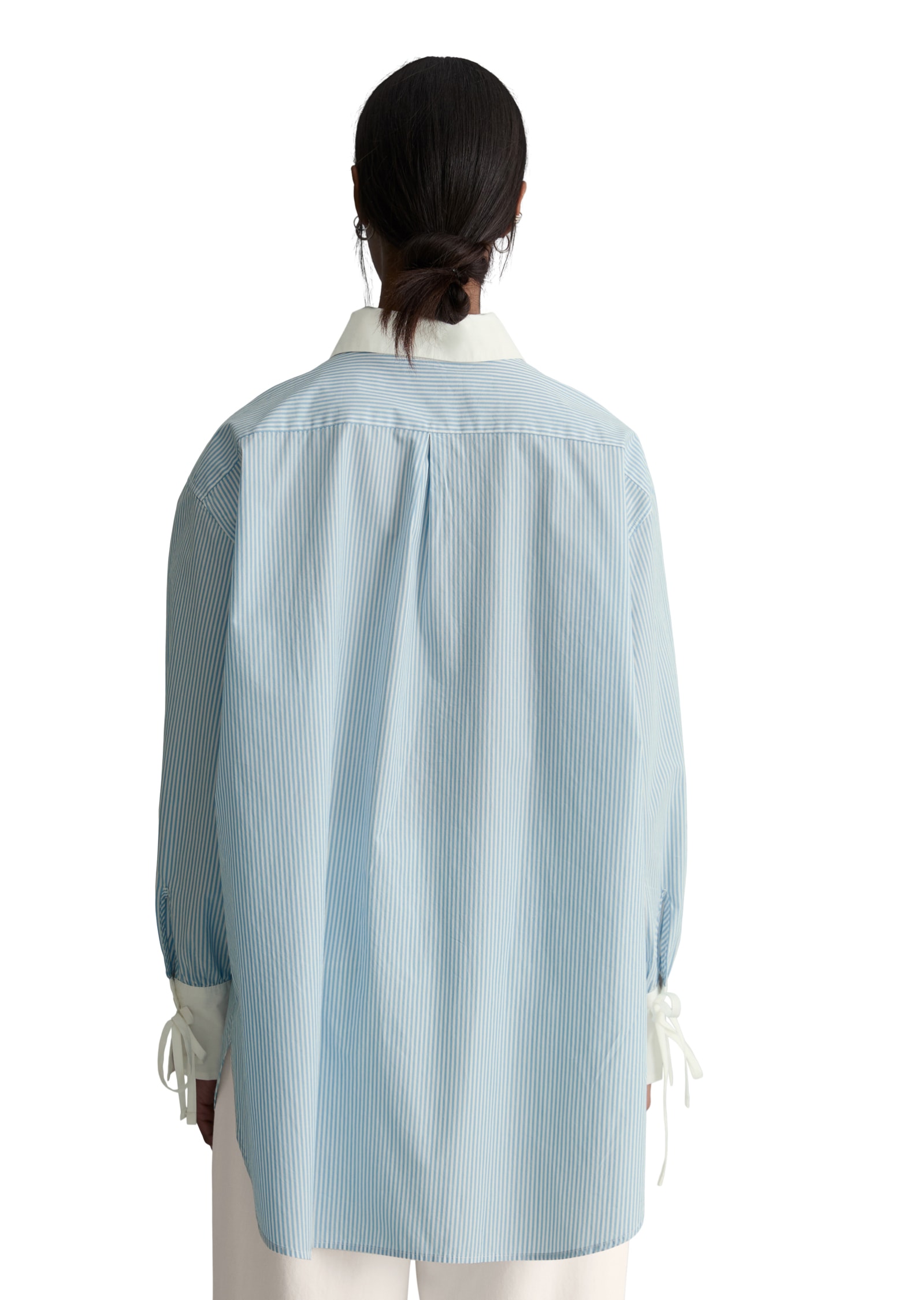 Marc O'Polo DENIM Langarmbluse Streifenbluse loose aus Papertouch Popeline