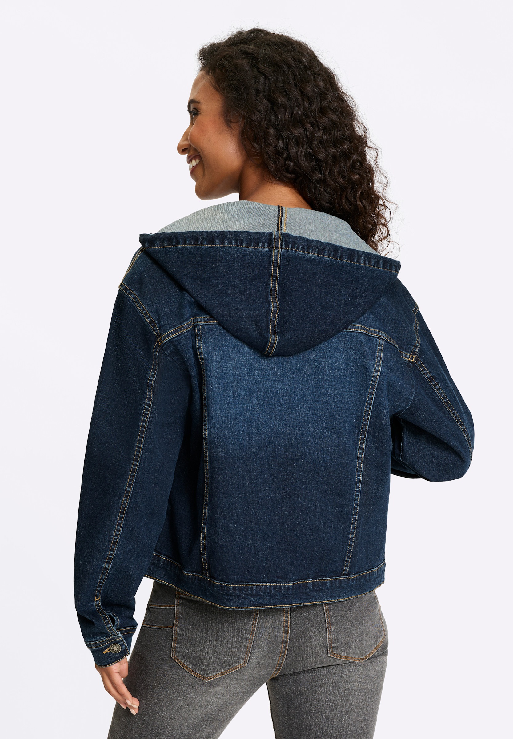 heine Jeansblazer »Jeans-Jacke Jeansjacke mit Kapuze«