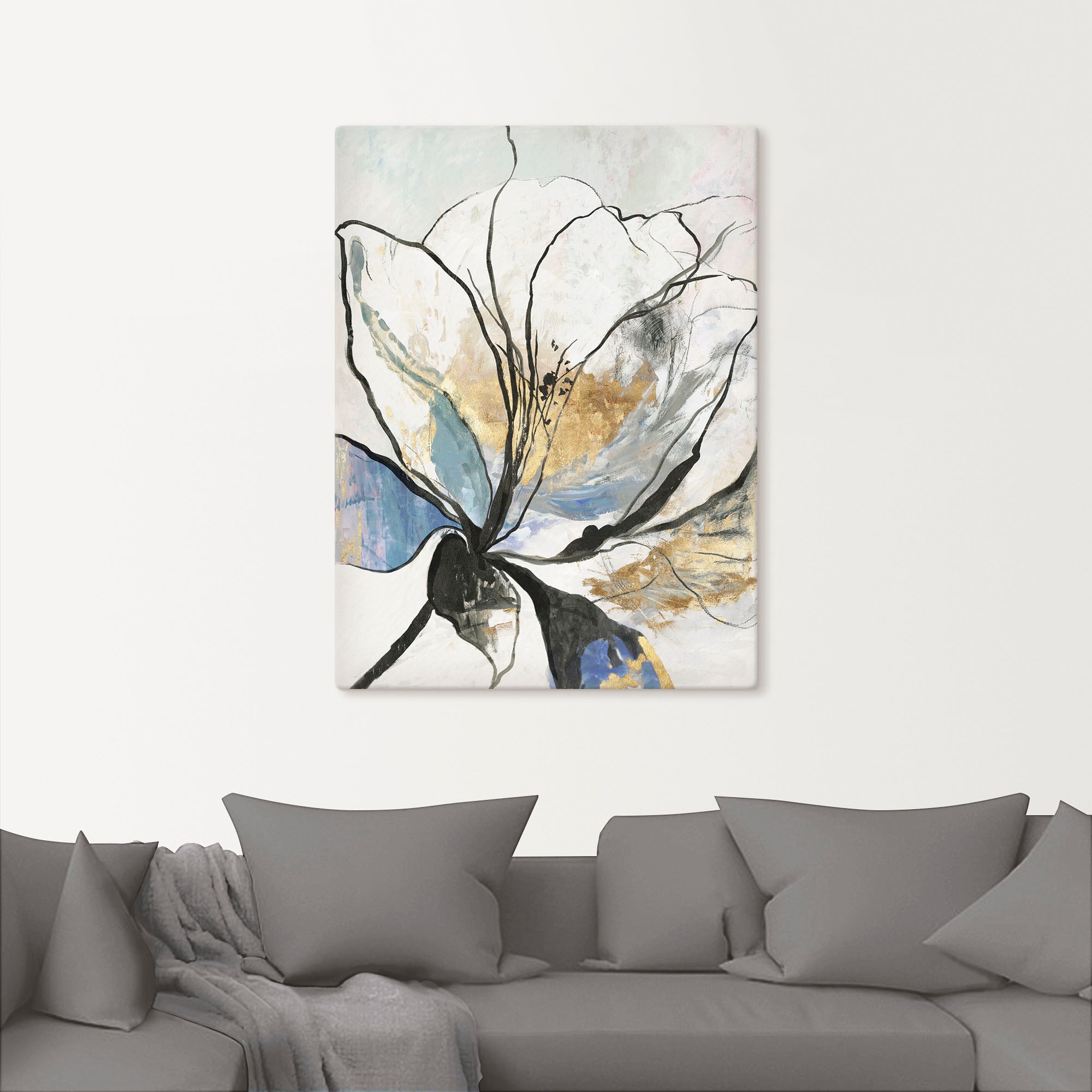Artland Wandbild »Umrissenes Blumenmuster I«, Blumenbilder, (1 St.), als Alubild, Outdoorbild, Leinwandbild, Poster, Wandaufkleber