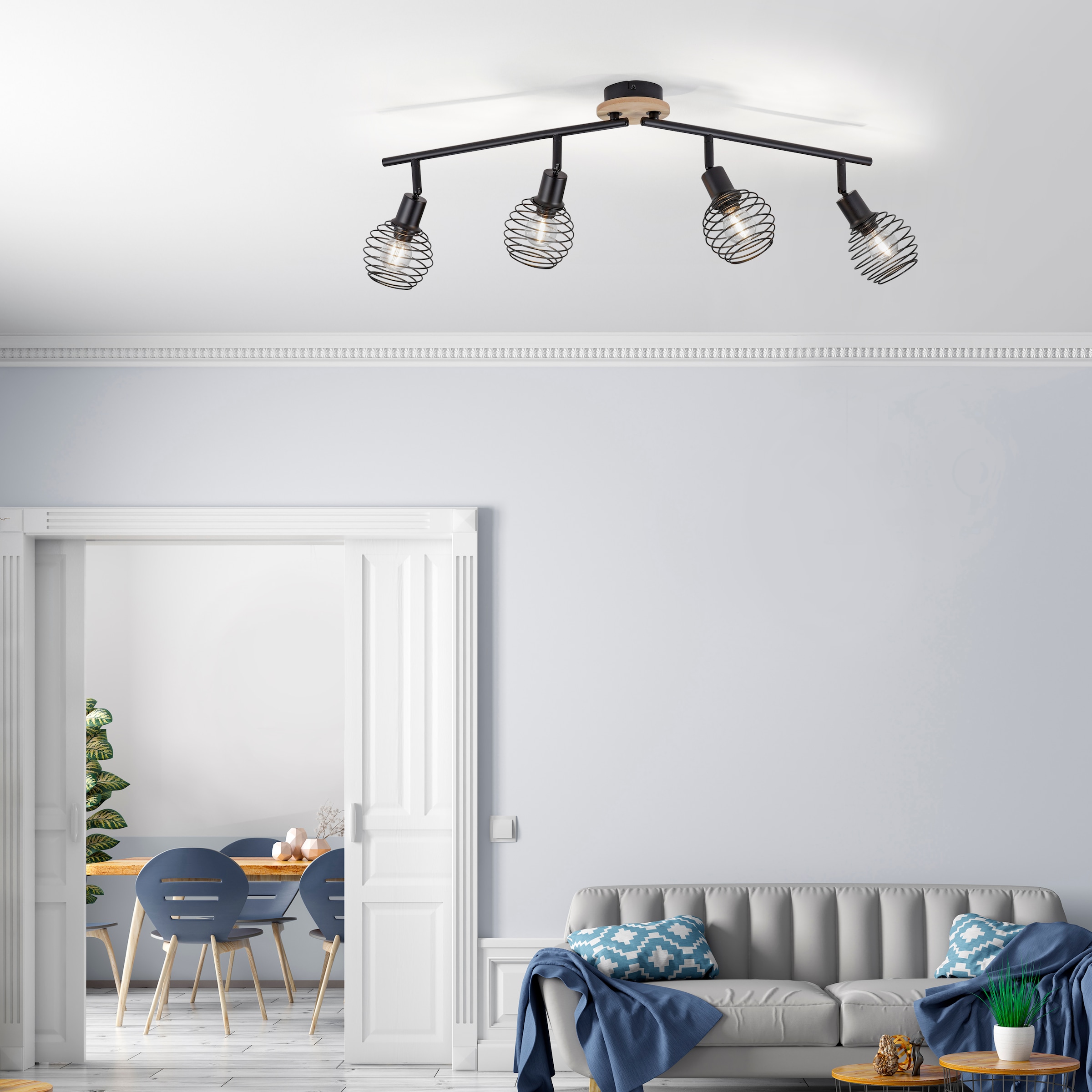 JUST LIGHT Deckenleuchte »EUGEN«, 4 flammig, Leuchtmittel E14 | ohne Leuchtmittel, ExklusiveE14