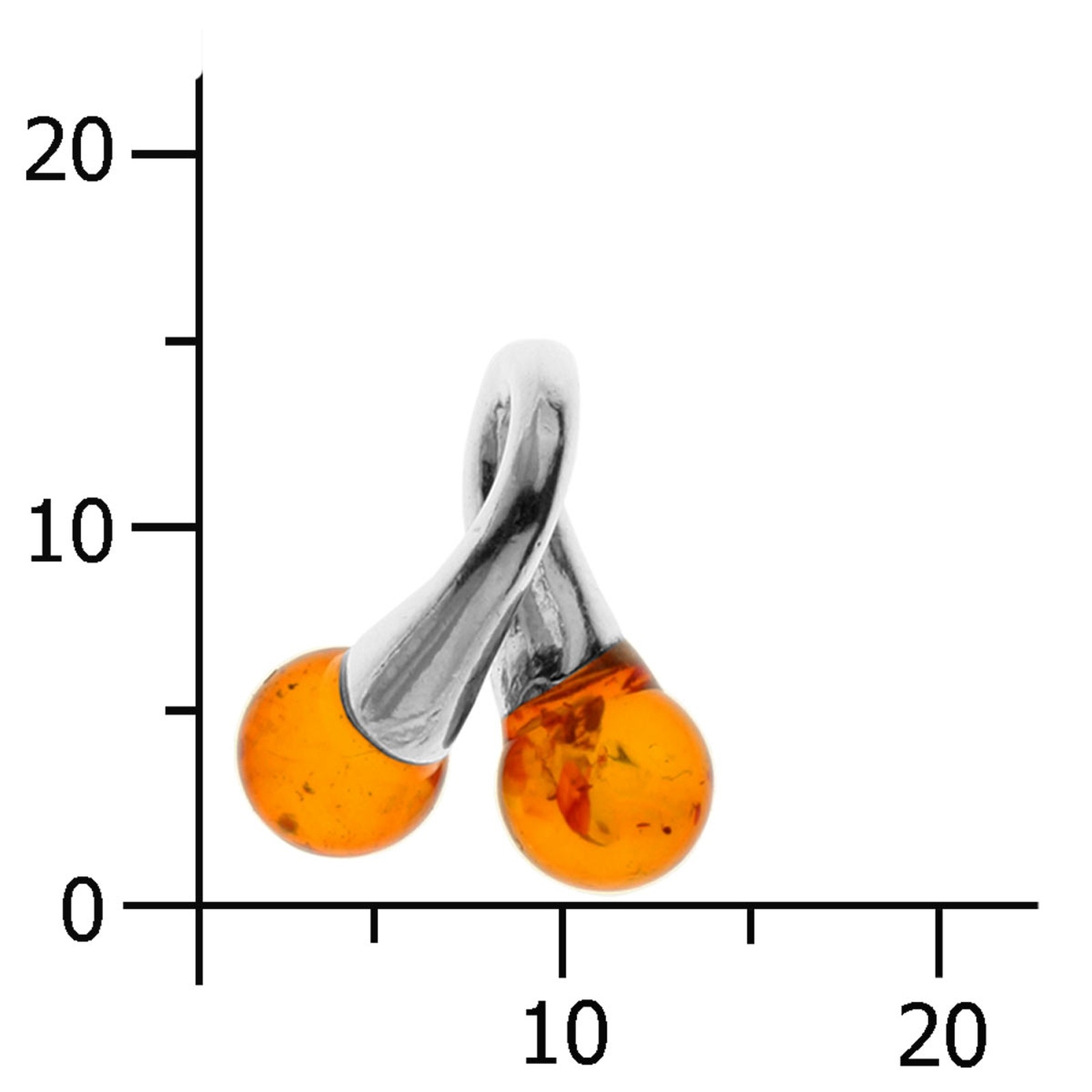 OSTSEE-SCHMUCK Kettenanhänger »- Doppelkelch - Silber 925/000 - Bernstein«